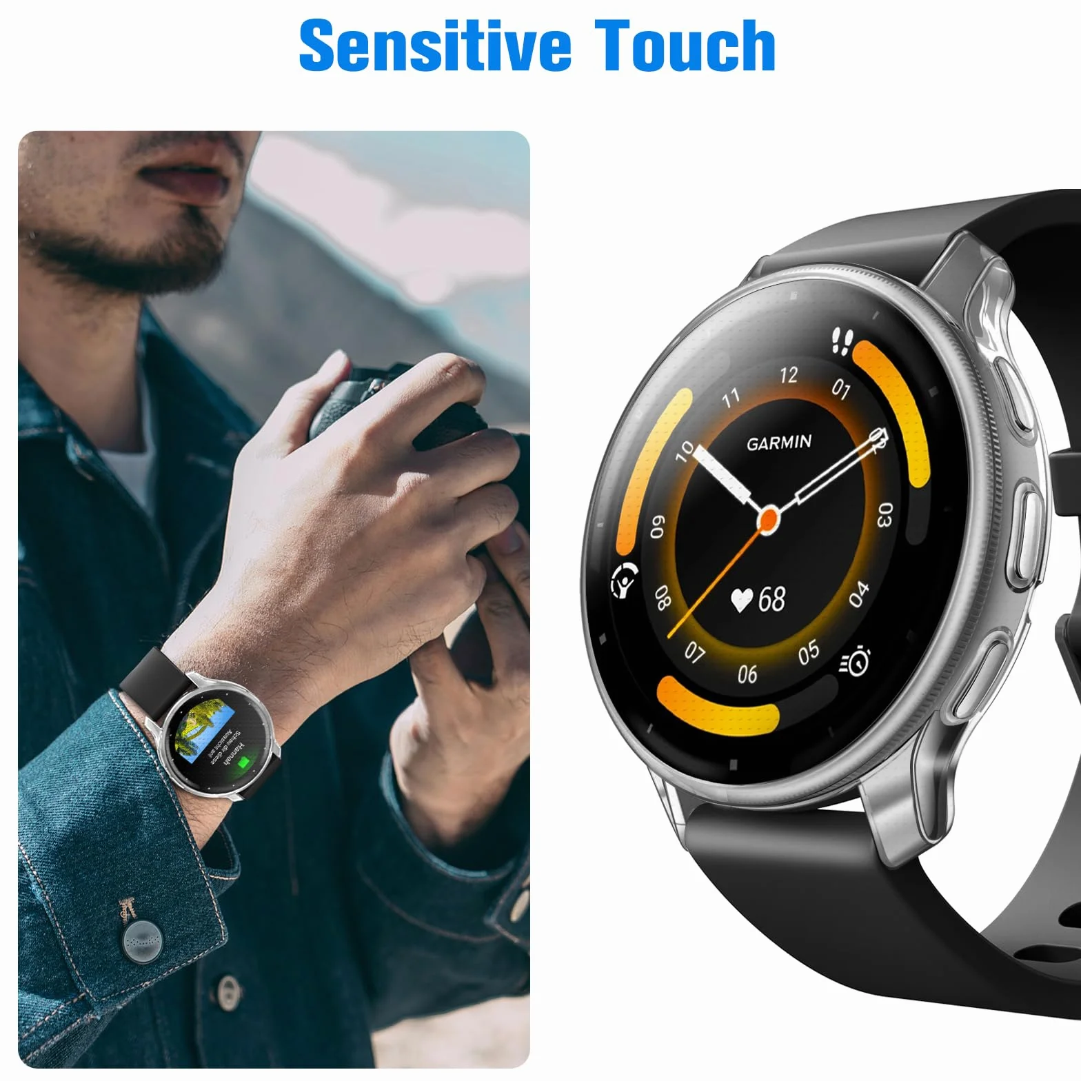 Fintie Etui ochronne kompatybilne z Garmin Venu 3 (45 mm), [3 sztuki], miękkie tworzywo TPU ochrona wyświetlacza, obudowa