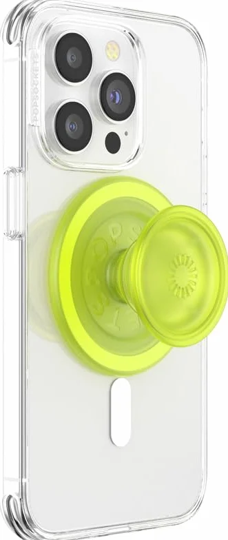 PopSockets Phone Grip for MagSafe, Secure Magnetic Phone Grip & Stand, Hands-Free Kickstand, Wireless Charging Compatible - Chartreuly Translucent Glow in The Dark