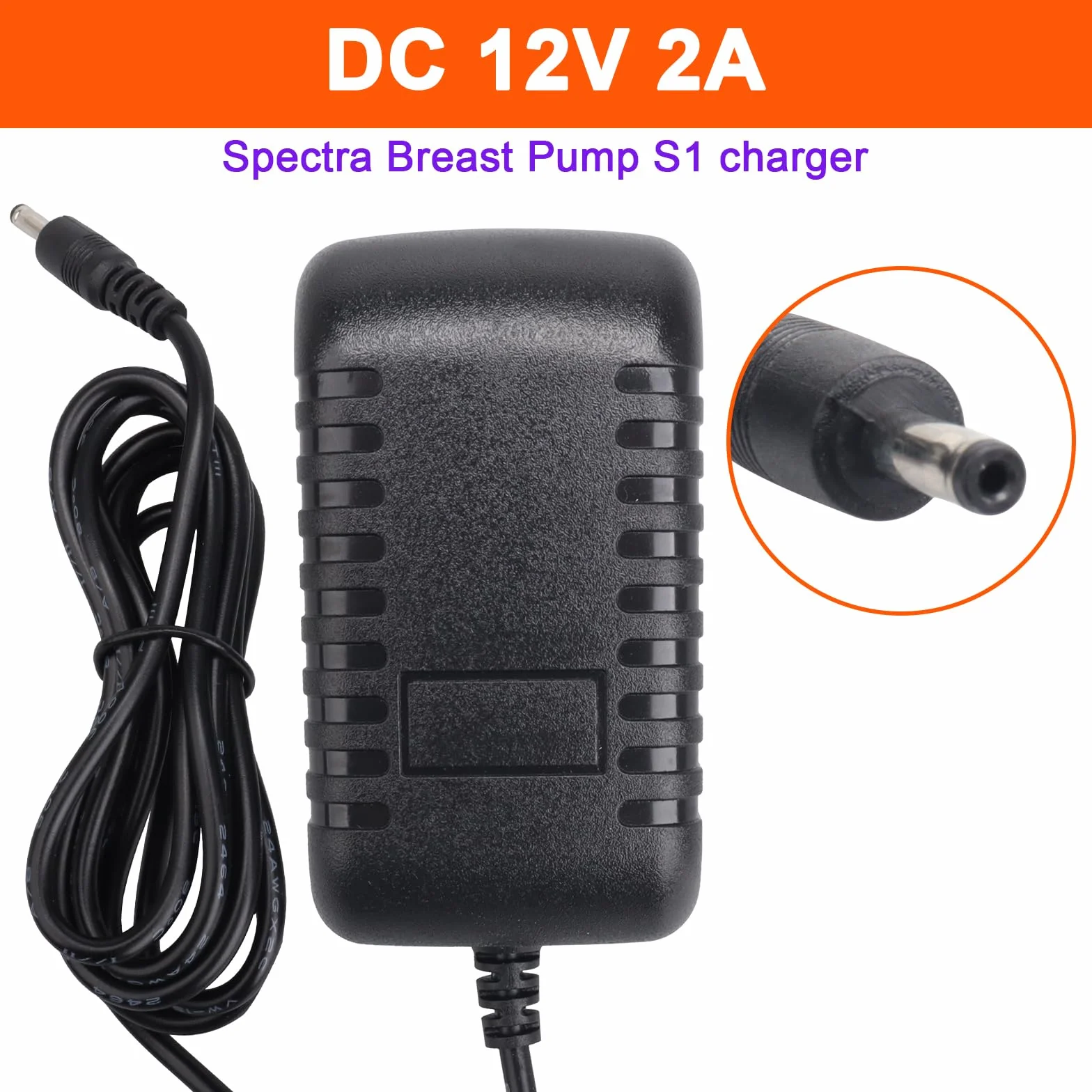 JIMACRO Ładowarka kompatybilna z laktatorem Spectra, kabel zasilający kompatybilny z Spectra S1 S1 Plus S2 S2 Plus S3 Pro SG Synergy Gold SPS100 SPS200 9 Plus, zasilacz 12 V 2 A