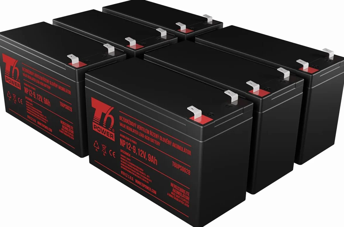 Zestaw akumulatorów T6 Power do zapasowego zasilacza firmy Dell, numer części 55943BX, VRLA, 12 V