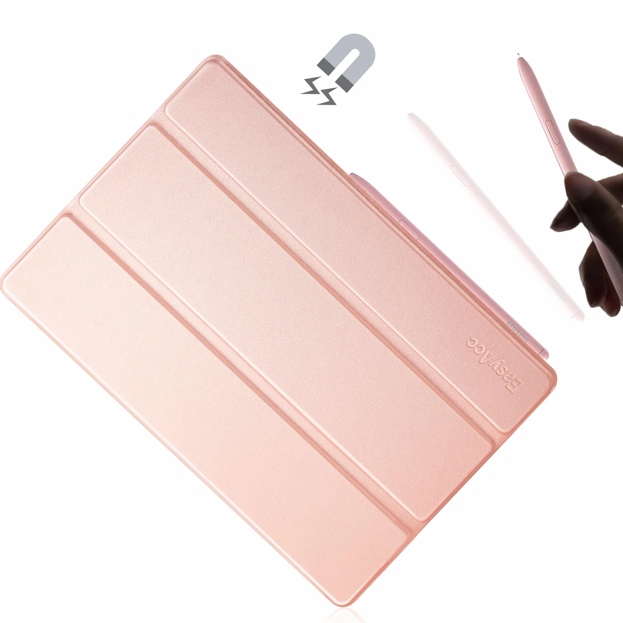 EasyAcc Etui do Samsung Galaxy Tab S6 Lite 10,4 cala z folią ochronną i uchwytem S Pen różowe złoto