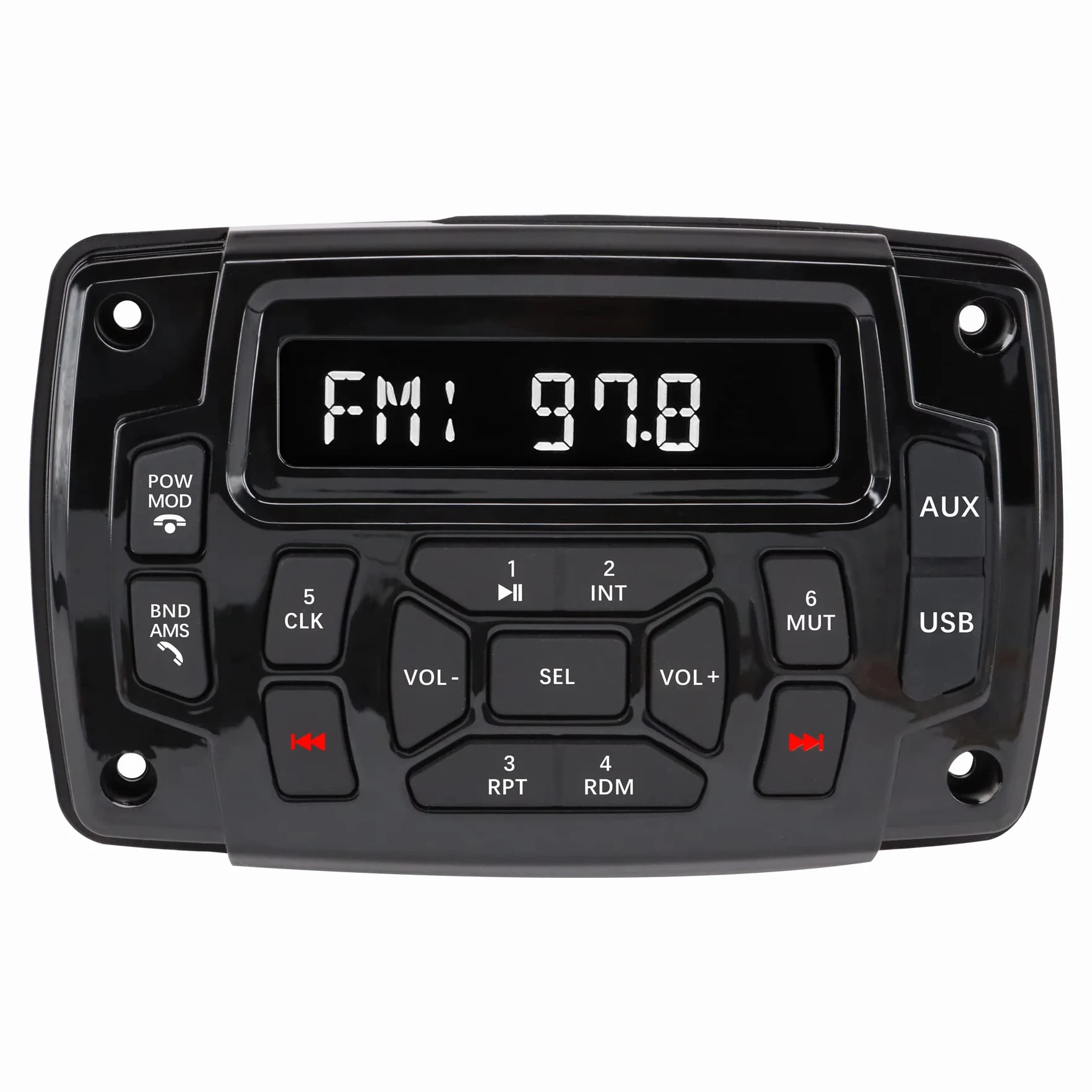Morski i samochodowy odbiornik stereo Bluetooth, wodoodporny odtwarzacz MP3 z radiem AM/FM, wejście USB, jednostka główna łodzi, systemy audio do kampera, UTV Yacht