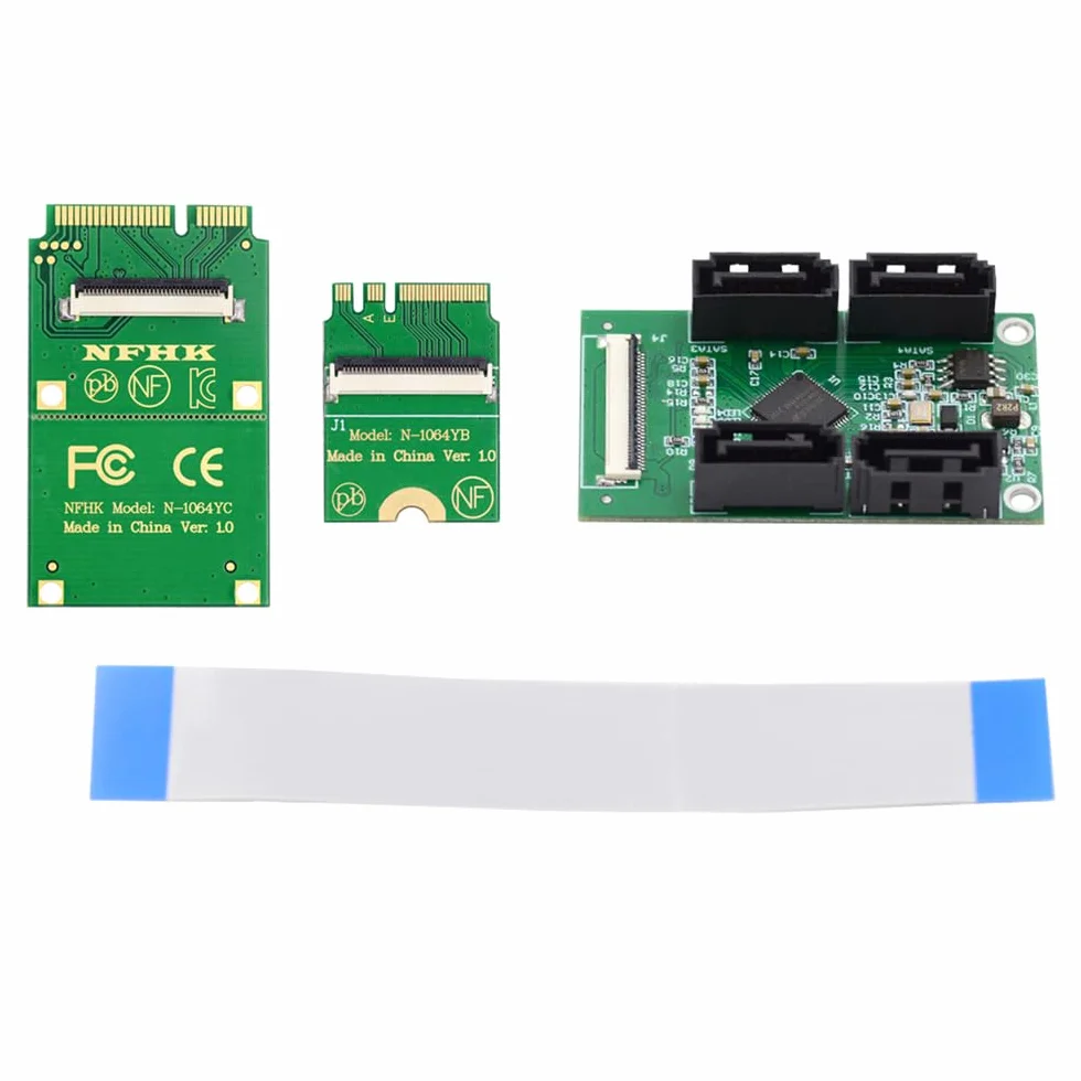 Mini PCI-E PCI Express i NGFF A+E klucz do SATA 3.0 cztery porty adapter kabel 6 Gb/s dysk twardy karta przedłużająca do SSD