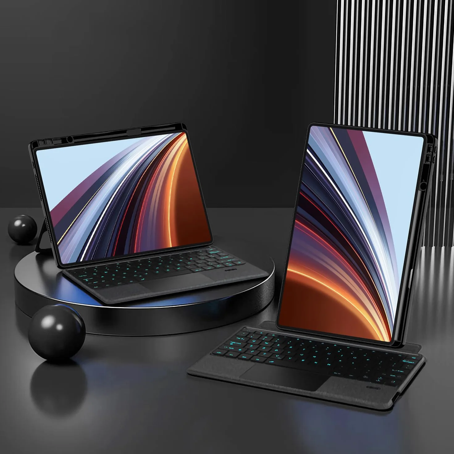 Etui z klawiaturą do Honor Pad X8 11 cali, Odłączana Podświetlenie Klawiatura Bezprzewodowa z Uchwytem Na Ołówek, Cienka Obudowa Folio z Myszą Bluetooth