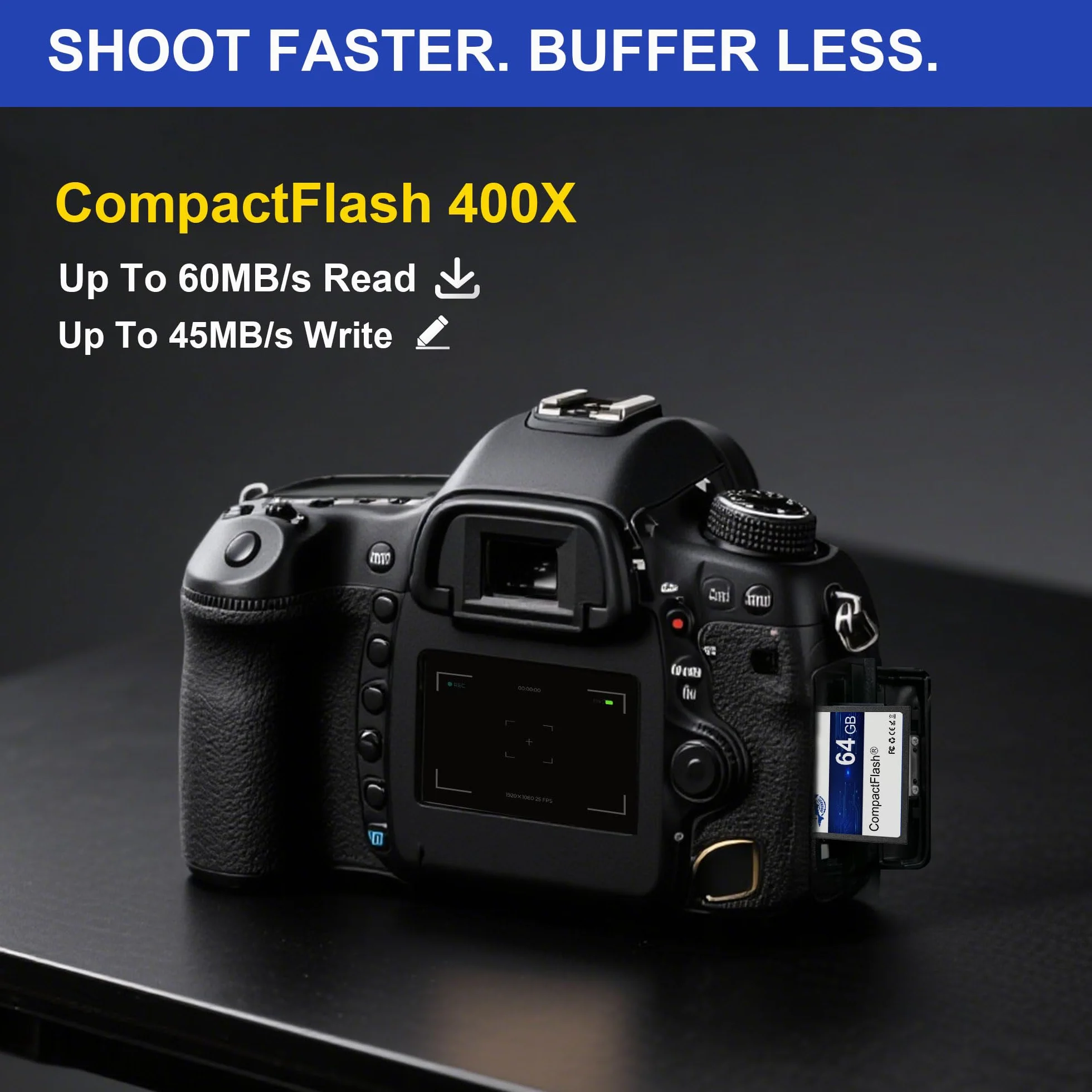 Karta pamięci Dogfish Compact Flash 64 GB 400X, karta CF Typ I do aparatu cyfrowego, lustrzanek cyfrowych i profesjonalnej fotografii