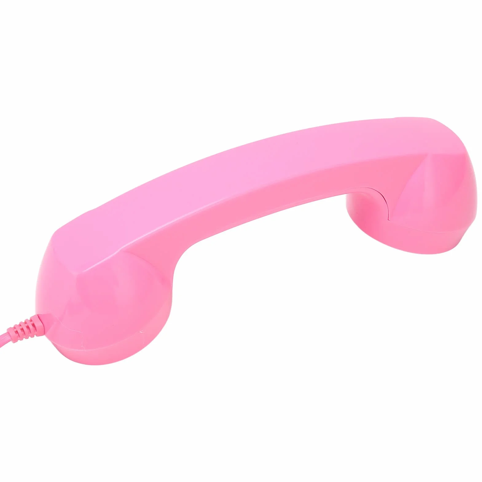 Słuchawka Retro Telefoniczna 3,5 mm z Mikrofonem i Przyciskiem Odbierania Różowy