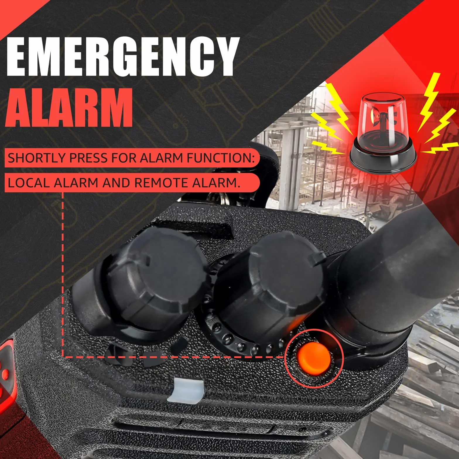 Retvis NR630 Walkie Talkie dla Dorosłych, Długi Zasięg, IP67 Waterproof 2 -Way Radio, Anulowanie Szumów, Połączenie Grupowe, 2800 mAh Walkie Talkie na Plac Budowy, Wykonawca (czarny, 3PC)