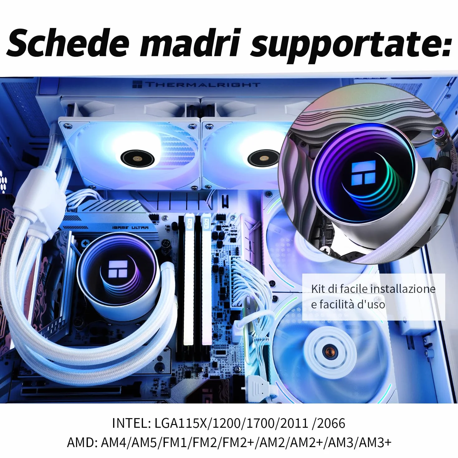 TR Frozen Notte 240 BLANC ARGB CPU chłodnica procesora, wentylator Dual PWM, łożysko S-FDB V2, odpowiedni do AMD/AM4 AM5, Intel LGA 1700/1851/1151/1200/2011
