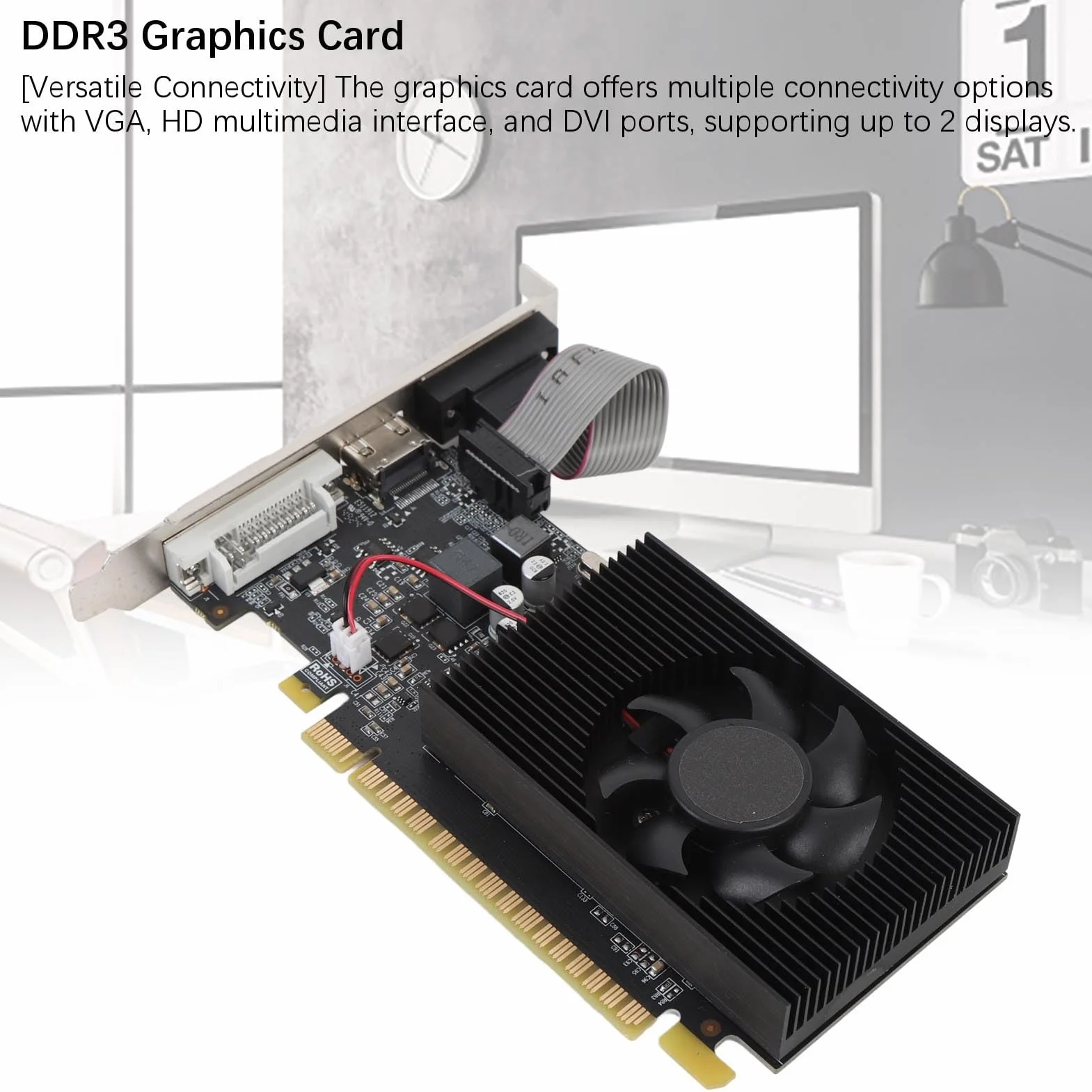 GT740 Graphics Card, 4 GB 128 -Bit DDR3 Memory, DVI VGA HD Multimedia Interface, PCI E 3.0 X16 Karta Wideo Komputerowa z Wentylatorem