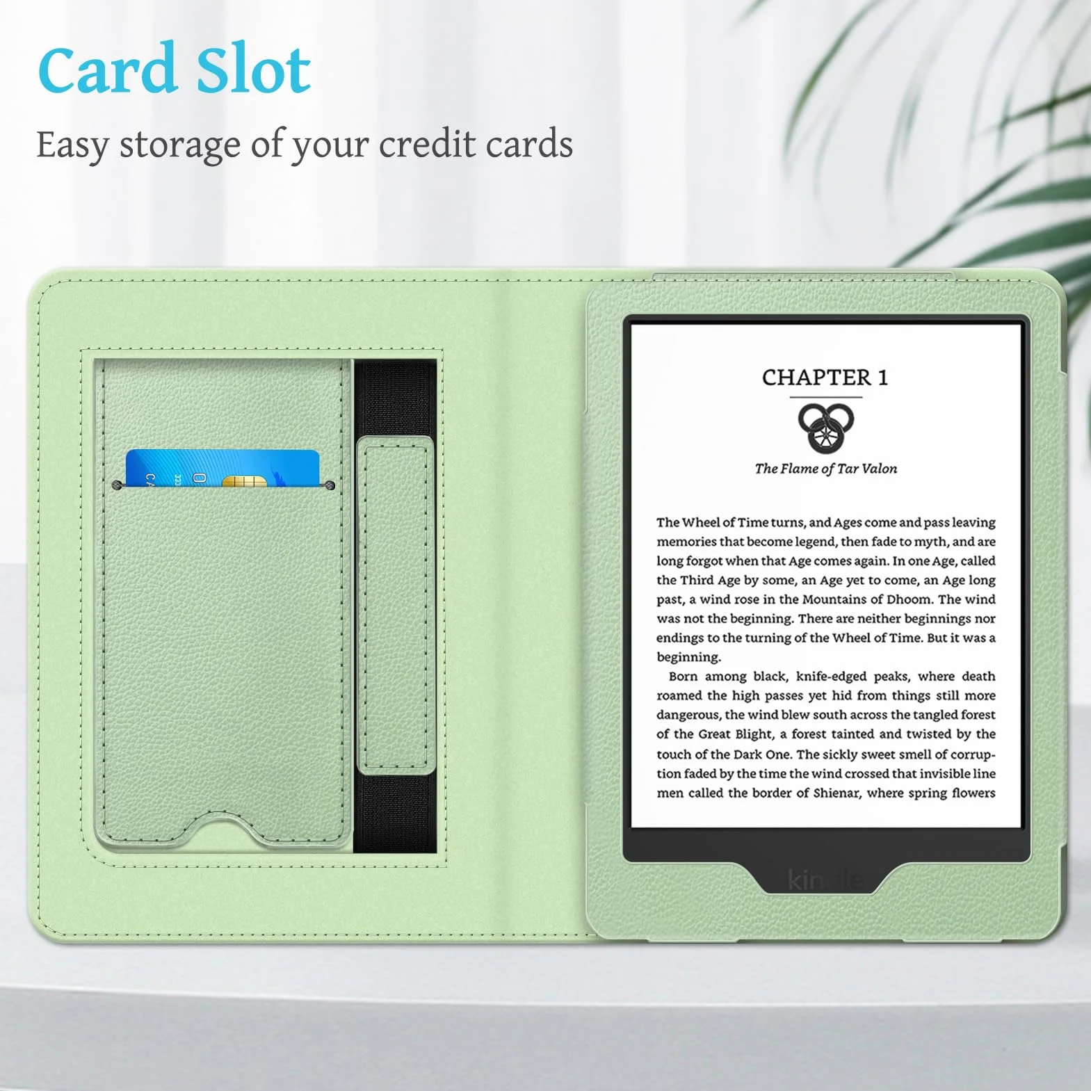 Fintie Etui do Kindle Basic 2024/2022, 6 cali (11. generacji) – 2024/2022, pokrowiec ochronny z paskiem na rękę i funkcją automatycznego uśpienia/budzenia do Kindle Basic 2024, pastelowa zieleń
