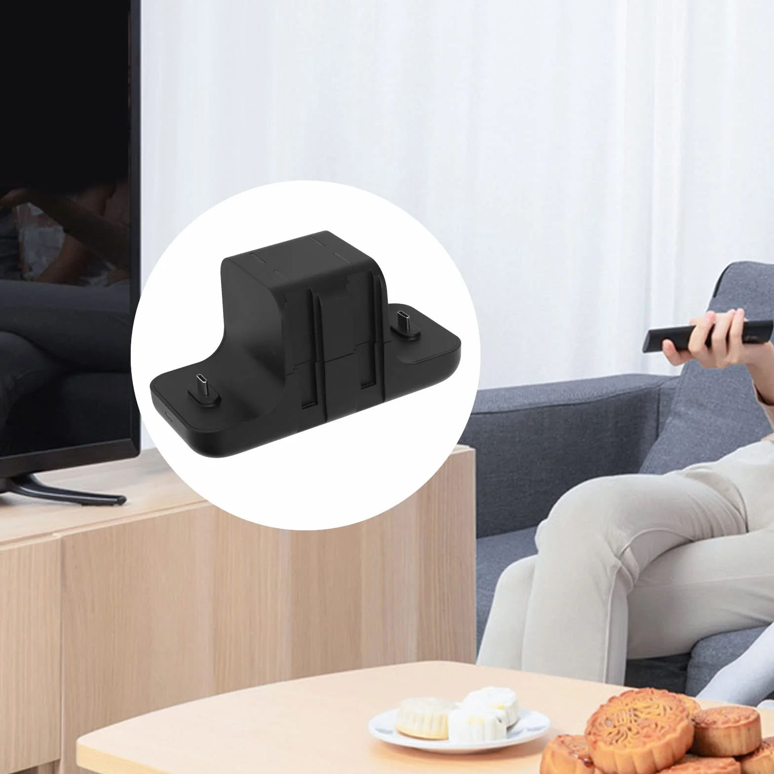 Ładowarka Kontrolera Pro, USB C, Ładowarka z Dwoma Portami USB Podstawa Stacji Dokującej ze Wskaźnikiem LED dla Pro