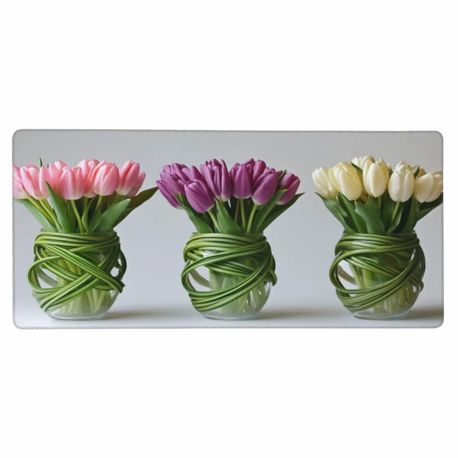 Tulipan Podkładka pod mysz XXL 1000 x 500 x 3 mm podkładka pod mysz prostota, przeszyte krawędzie, wodoodporna i antypoślizgowa gumowa podstawa, komputer biurowy, gry, komputer, prezent dla mężczyzn D