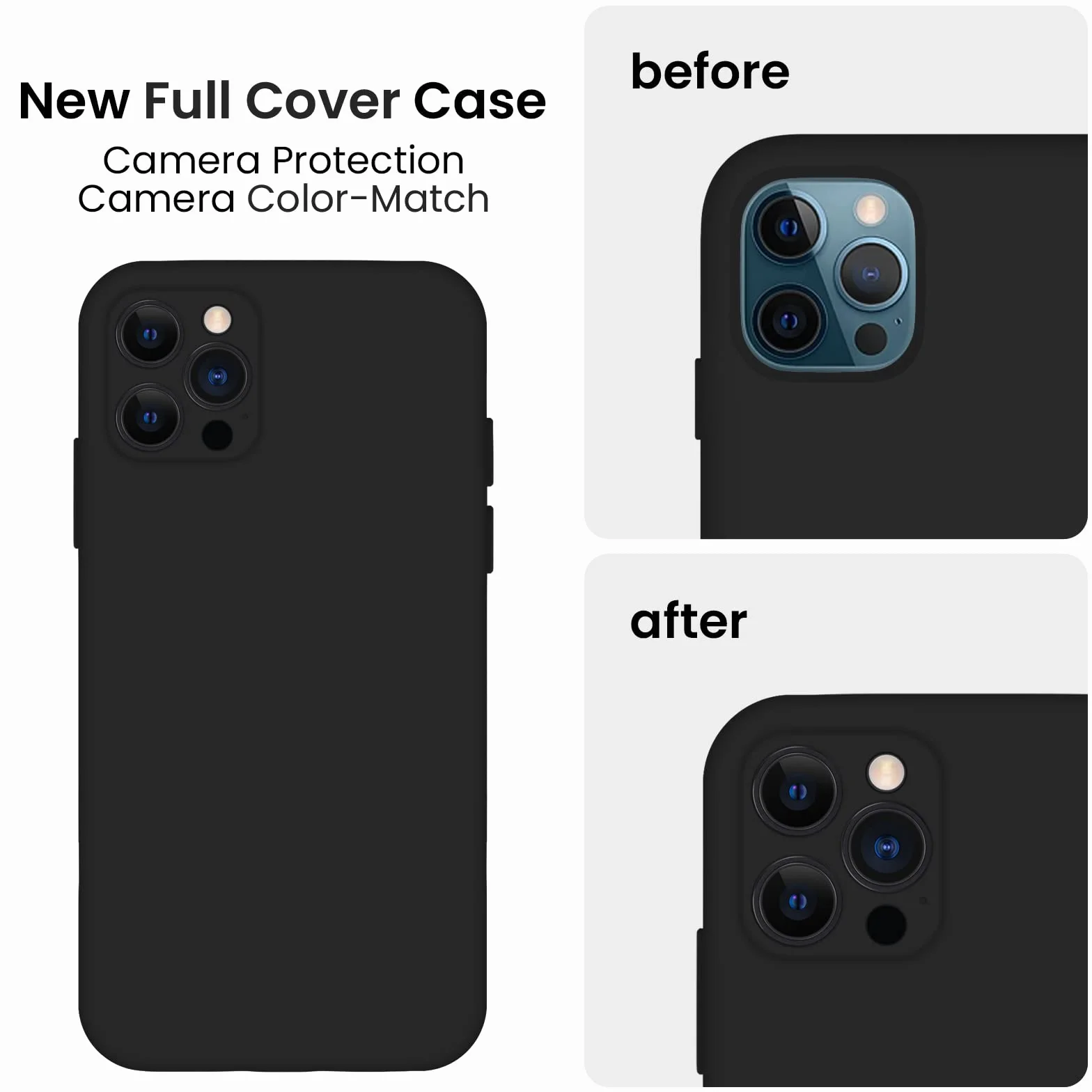 FireNova Kompatybilne z etui na iPhone'a 12 Pro, [wbudowana osłona aparatu] silikonowe, odporne na wstrząsy ochronne etui na telefon z miękką wyściółką z mikrofibry zapobiegająca zarysowaniom, 15.5 cm