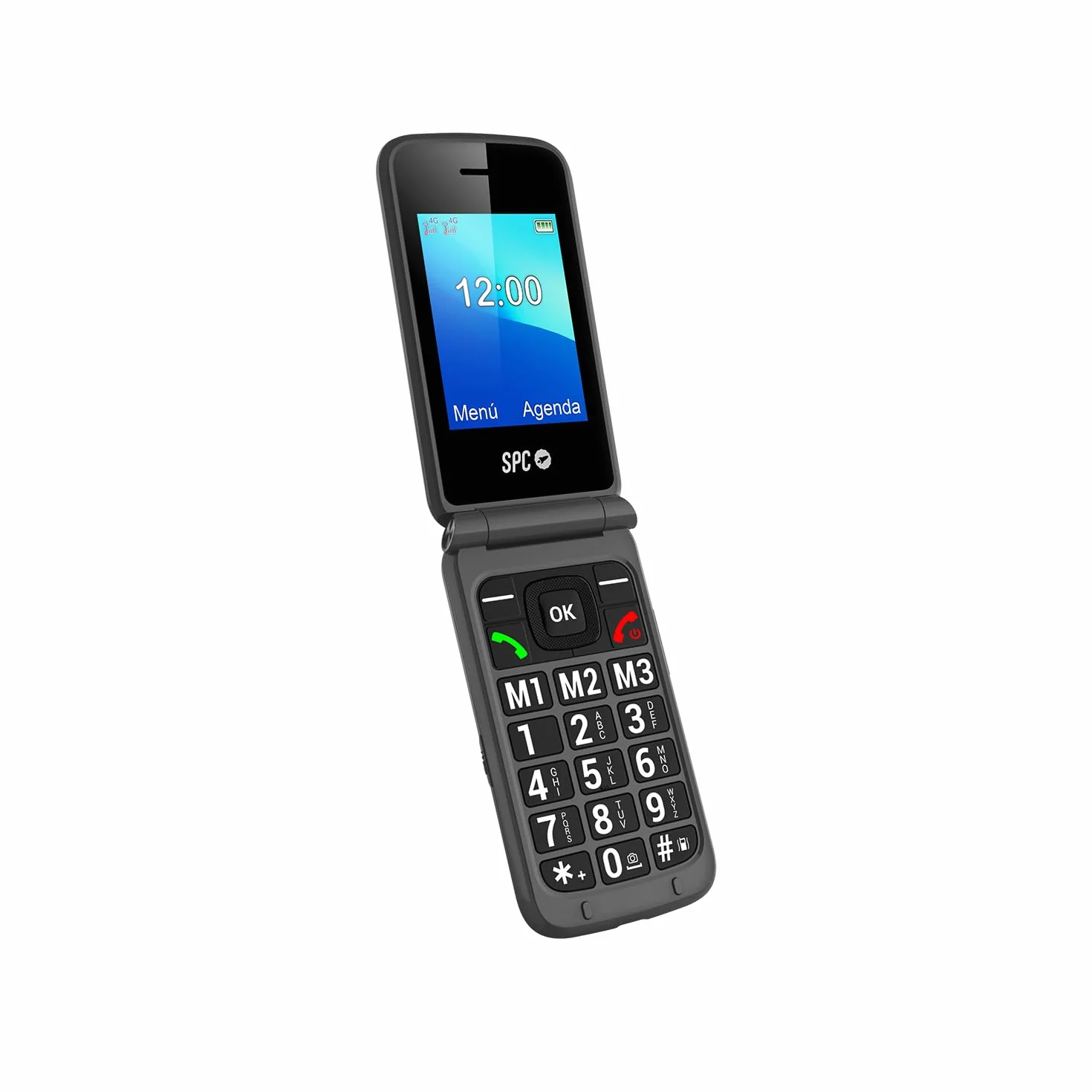 SPC Stella 3 – 4G telefon komórkowy dla seniorów z klapką | menu i duże przyciski | przycisk połączenia alarmowego, zdalna konfiguracja, kompatybilny z aparatami słuchowymi i głośnością 103 dB |