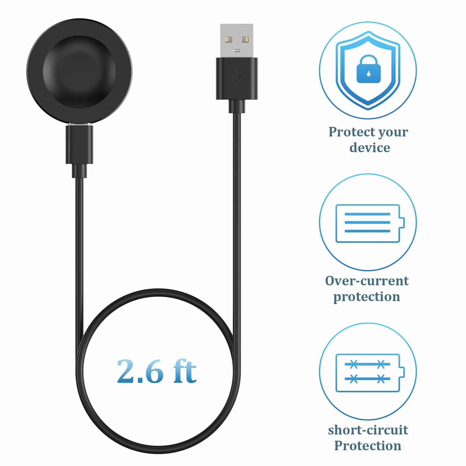 Ładowarka kompatybilna z Huawei Watch GT6/GT5 / GT5 Pro / GT4 / GT3 / GT3 SE / GT2 ECG / GT2 Pro / GT Runner, kabel ładujący USB Charger Cable Dock kabel do Huawei Watch 4/4 Pro/3/3 Pro (1)