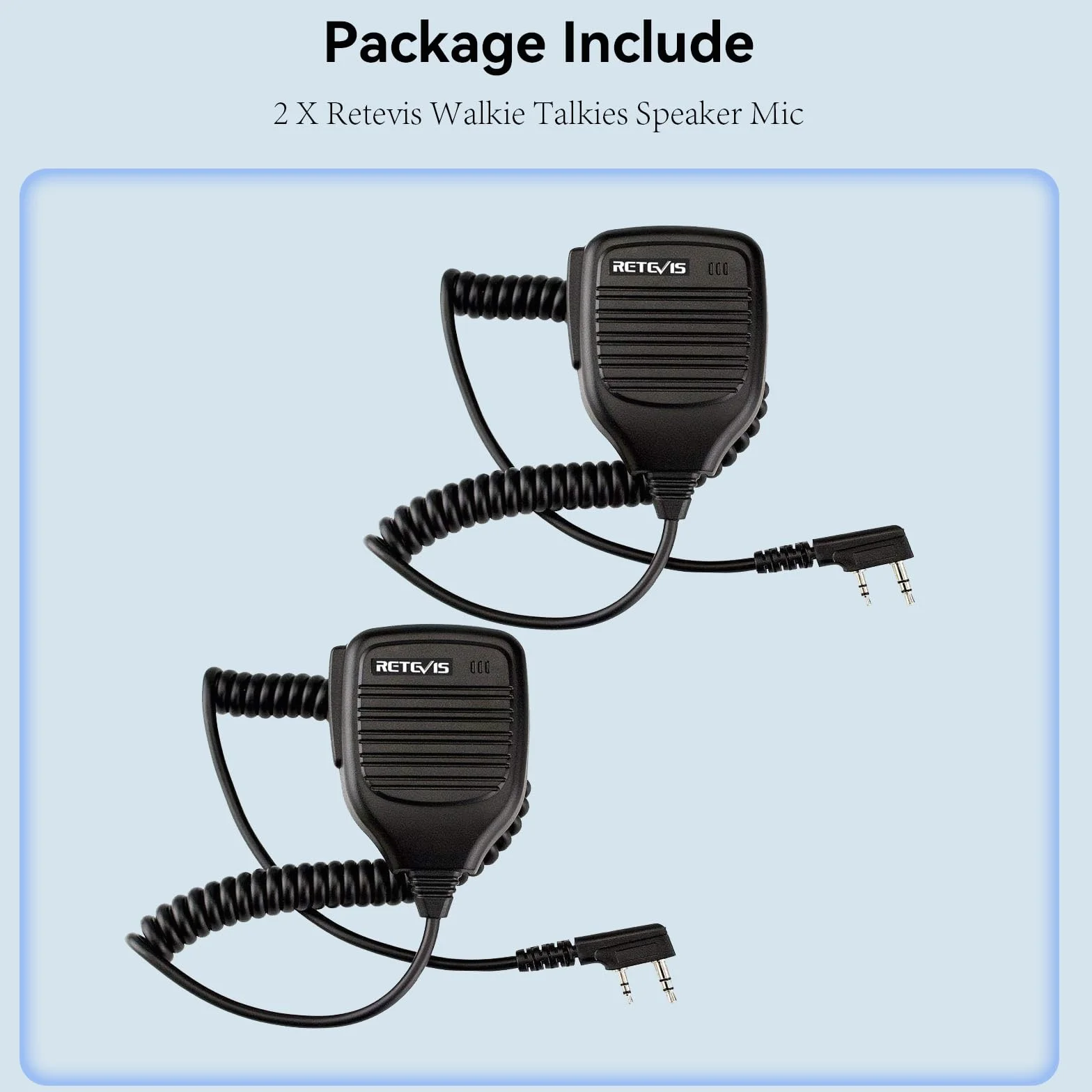 Głośnik Ręczny Retevis 2-Stykowy Radiotelefon Zdalny Głośnik Mikrofon Kompatybilny z Walkie Talkie Retevis RT24 RT28 RT27 Baofeng BF-888S UV-5R KENWOOD WOUXUN HYT TYT (2 Szt.)