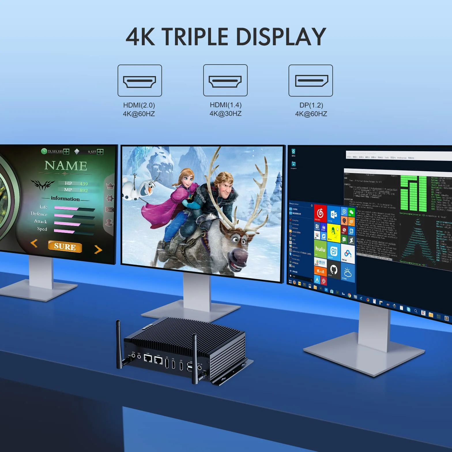 HYSTOU Mini PC bez wentylatora, przemysłowy mini PC Windows 11 Pro 16 GB RAM DDR4 256 GB SSD i5 10210U (do 4,2 GHz), 4 rdzenie, 8 wątków, komputer bez wentylatora, Dual Ethernet, mini komputer
