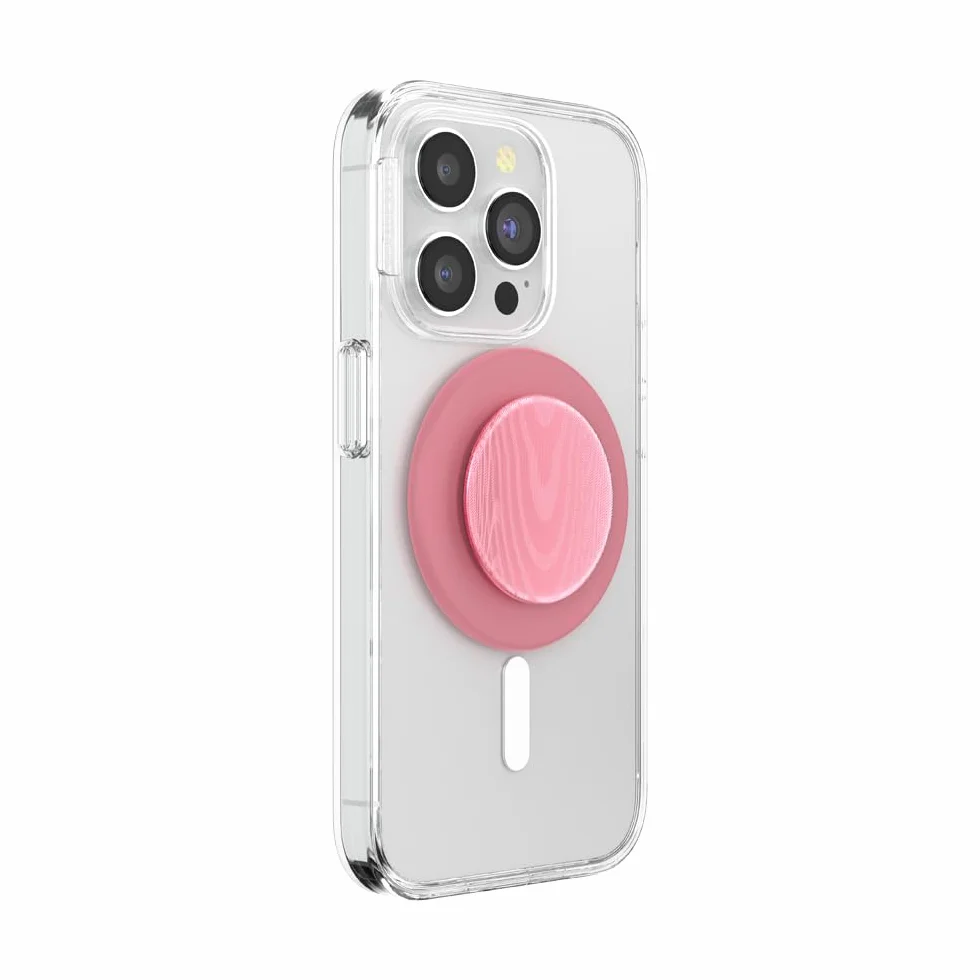 PopSockets Uchwyt do telefonu MagSafe z podpórką, stojak magnetyczny, wymienna góra, bezpieczne trzymanie do iPhone MagSafe, uchwyt na telefon i tablet, Cute PopSockets - Alum Moire Putty