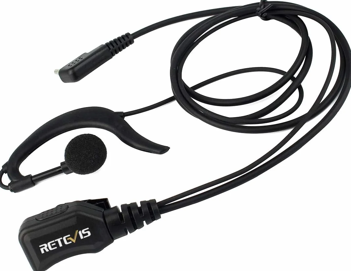 Retevis R111 Walkie Talkie zestaw słuchawkowy 2-pinowe radio typu G słuchawka regulowana głośność kompatybilna RT24 RT27 RT22 RT28 RT46 RT617 RT618 RT619 Baofeng BF-88S Kenwood 2-Way radio (10 szt.)