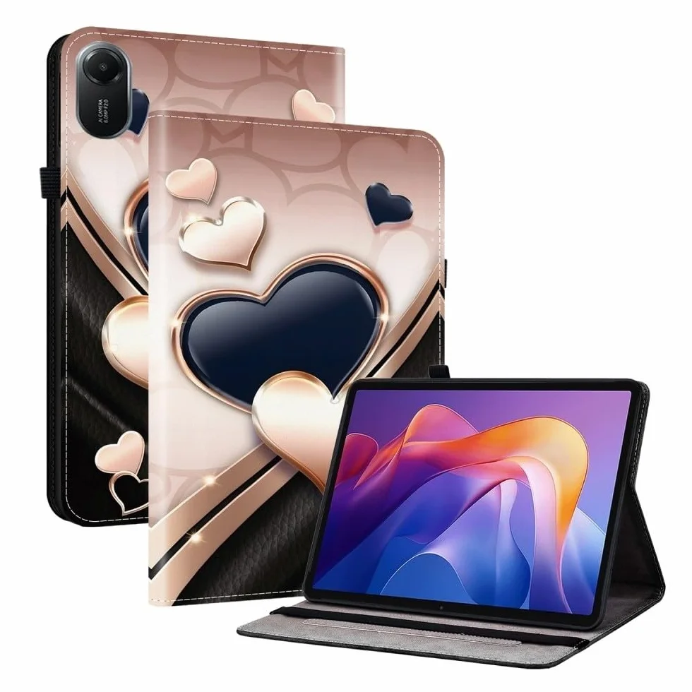 Generic etui kompatybilne z Xiaomi Redmi Pad Pro 12,1 cala 2024 (kolor: miłość serce) wzór skórzany pokrowiec z klapką portfel etui