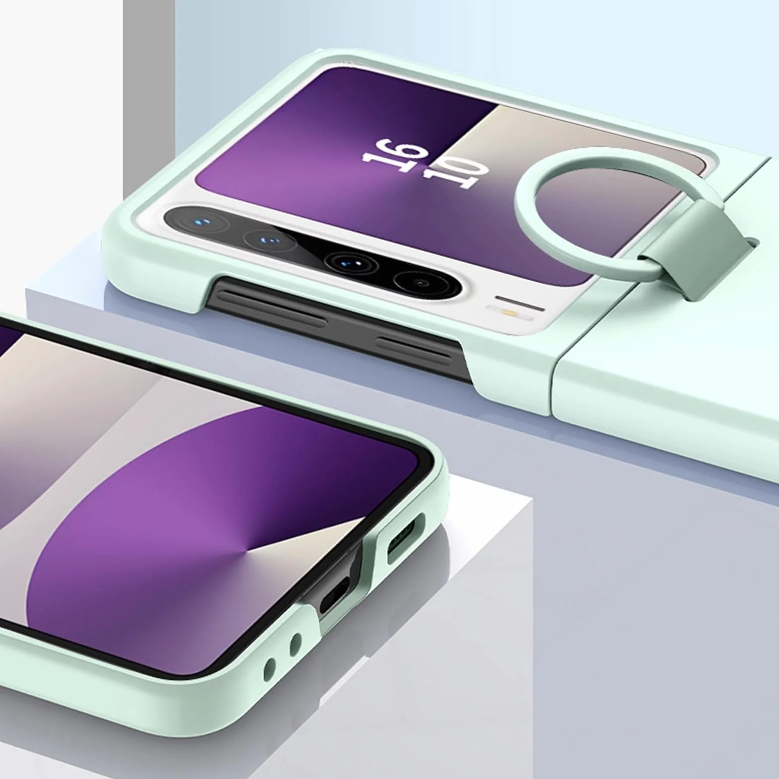 Etui na Huawei Pura X, pierścień na palec PC etui na telefon ze szkła hartowanego etui ochronne na ekran odporne na zarysowania, odporne na wstrząsy powłoka (czarne)