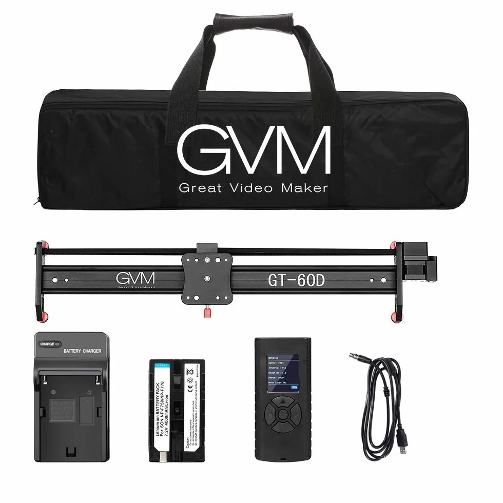 GVM Slider do aparatu, 60 cm, ze stopu aluminium, do lustrzanek cyfrowych, fotografii, wideo, produkcji filmowej