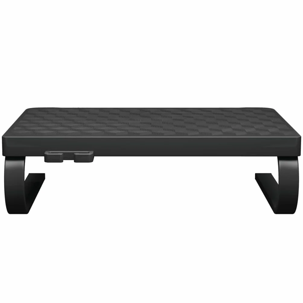 Podstawka pod monitor, czarna, 37 x 28 x 11,5 cm, nakładka na biurko z miejscem do przechowywania klawiatury i urządzeń – ergonomiczna regulacja wysokości w celu odciążenia pleców i karku