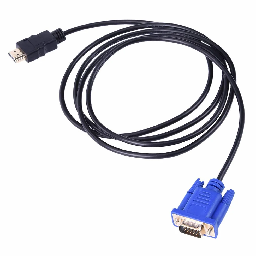 Konwerter kabli HDMI na VGA, 1080P HDTV HDMI na VGA męski 15-pinowy adapter złącze kabel do PC TV 5 m