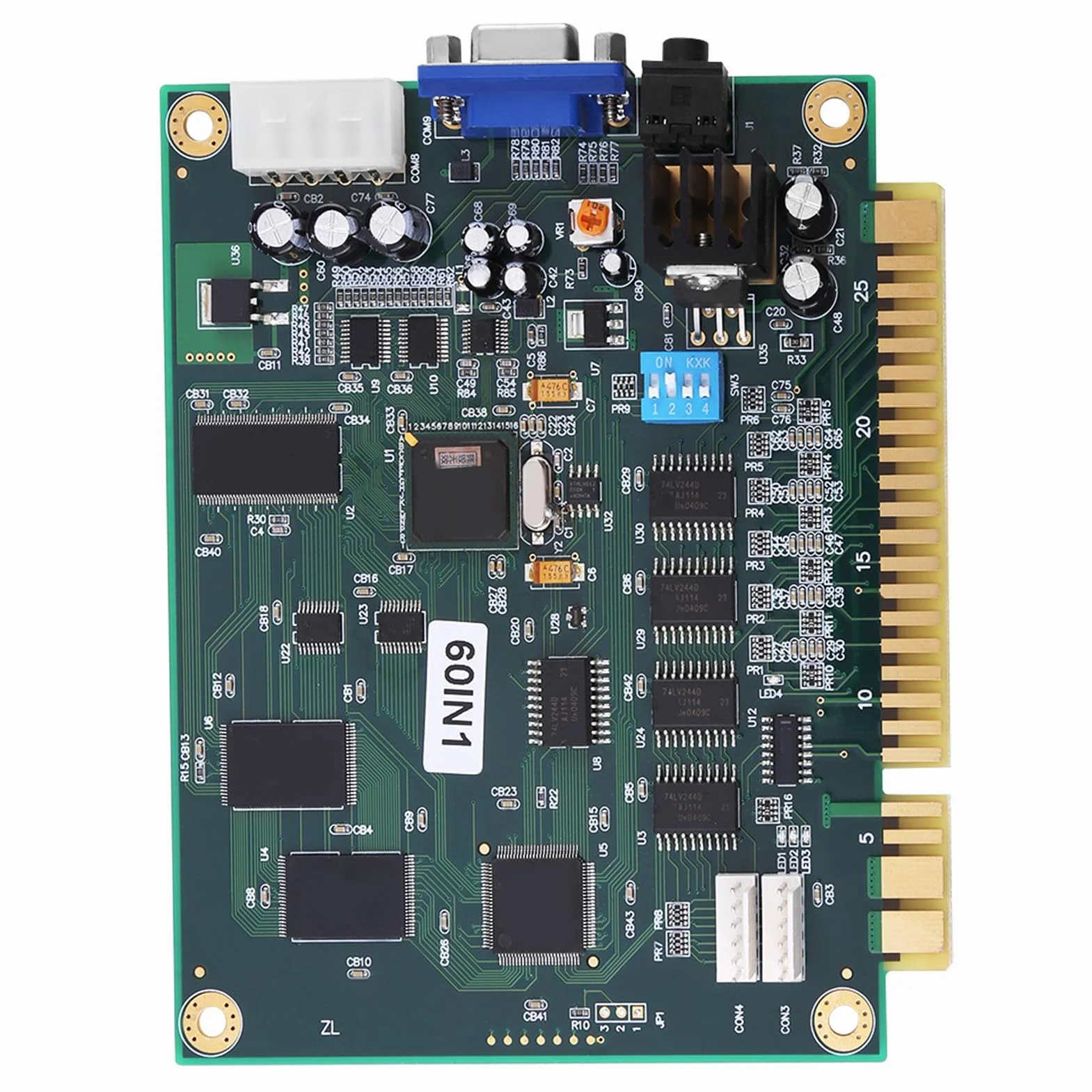 Klasyczna Wielokadowa Płytka PCB 60 w 1 z Nowym Systemem Oszczędzania Punktów, Obsługuje Monitory CGA/VGA dla Kolekcjonerów Gier