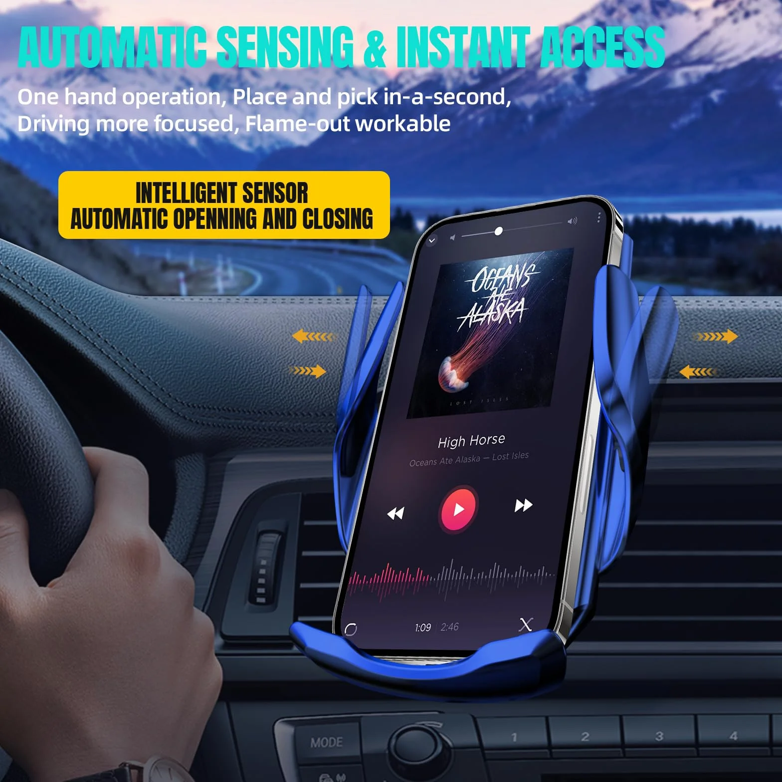Bezprzewodowa ładowarka samochodowa, MAX 15 W, szybkie ładowanie, automatyczne zaciskanie, uchwyt na telefon, pasuje do iPhone 16, 15, 14, 13, 12, Pro, Max, Xs X, Samsung Galaxy S24 Ultra