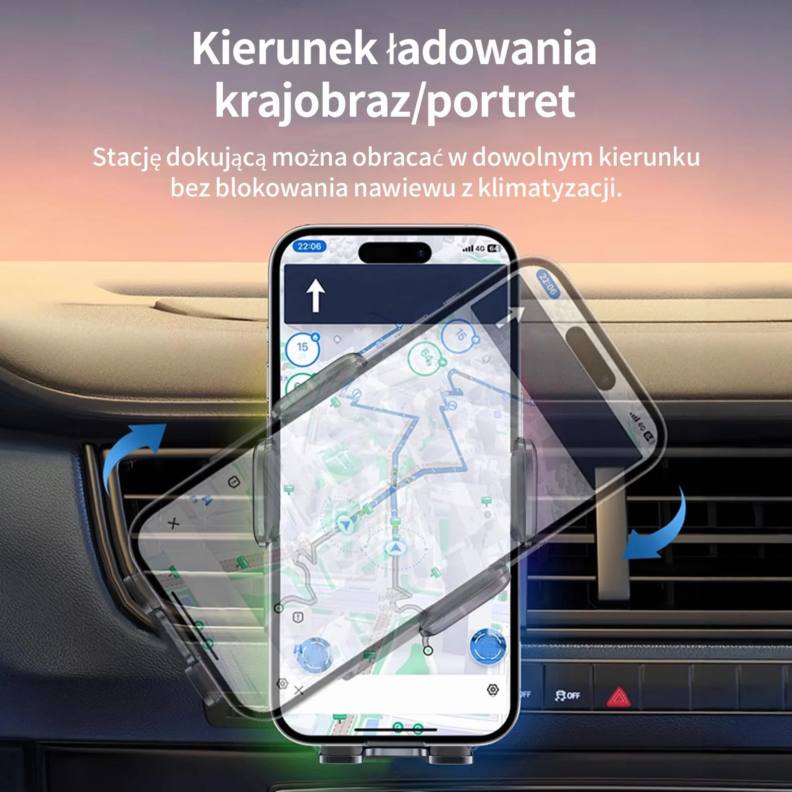 MANKIW Samochodowy Uchwyt na Telefon, Bezprzewodowa Ładowarka, Automatyczne Zaciskanie,Indukcja Elektromagnetyczna, Akcesoria, Uchwyt na Odpowietrznik do iPhone'a 17/16/15/14/13/12/11 i Samsung