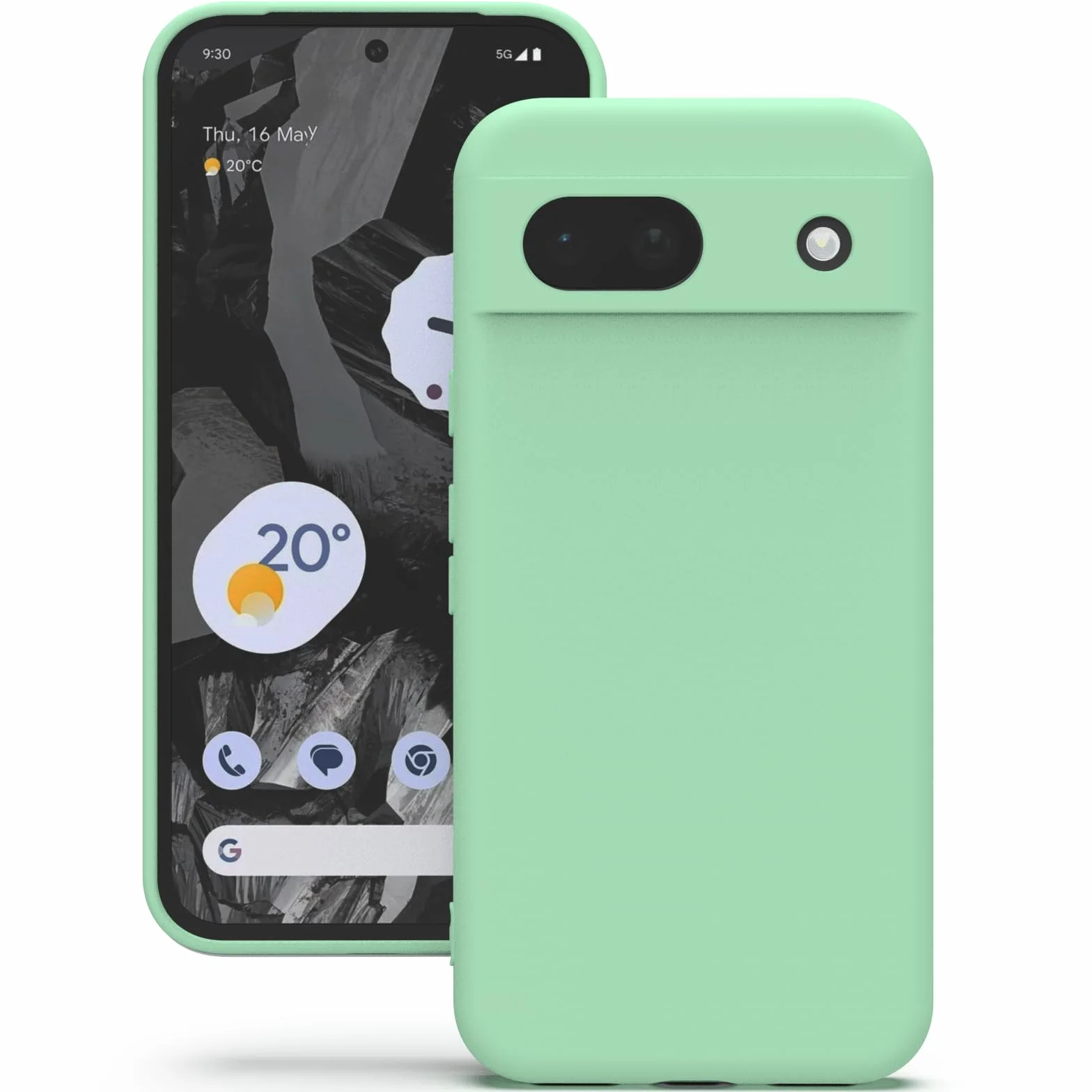 YATWIN Etui do Google Pixel 8A, Miękkie Silikonowe Pokrowce, Ultracienki Design, Ochrona 360°, Jasny Cyjan