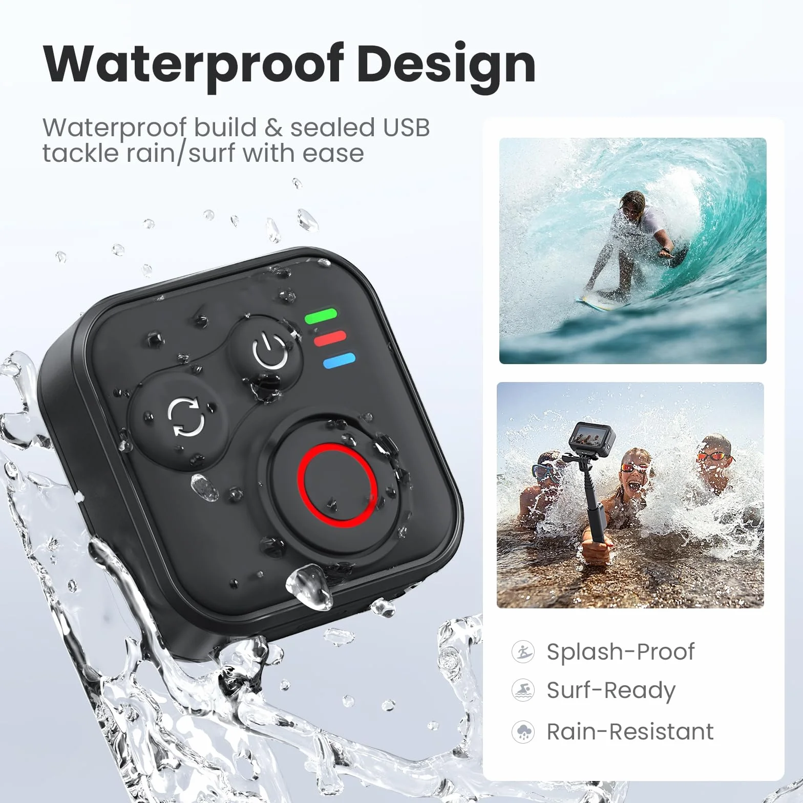 Pilot do Insta360 X5/X4/X3/ACE Pro/GO 3S, kamera sportowa pilot Bluetooth, zasięg 50 m, wodoodporny