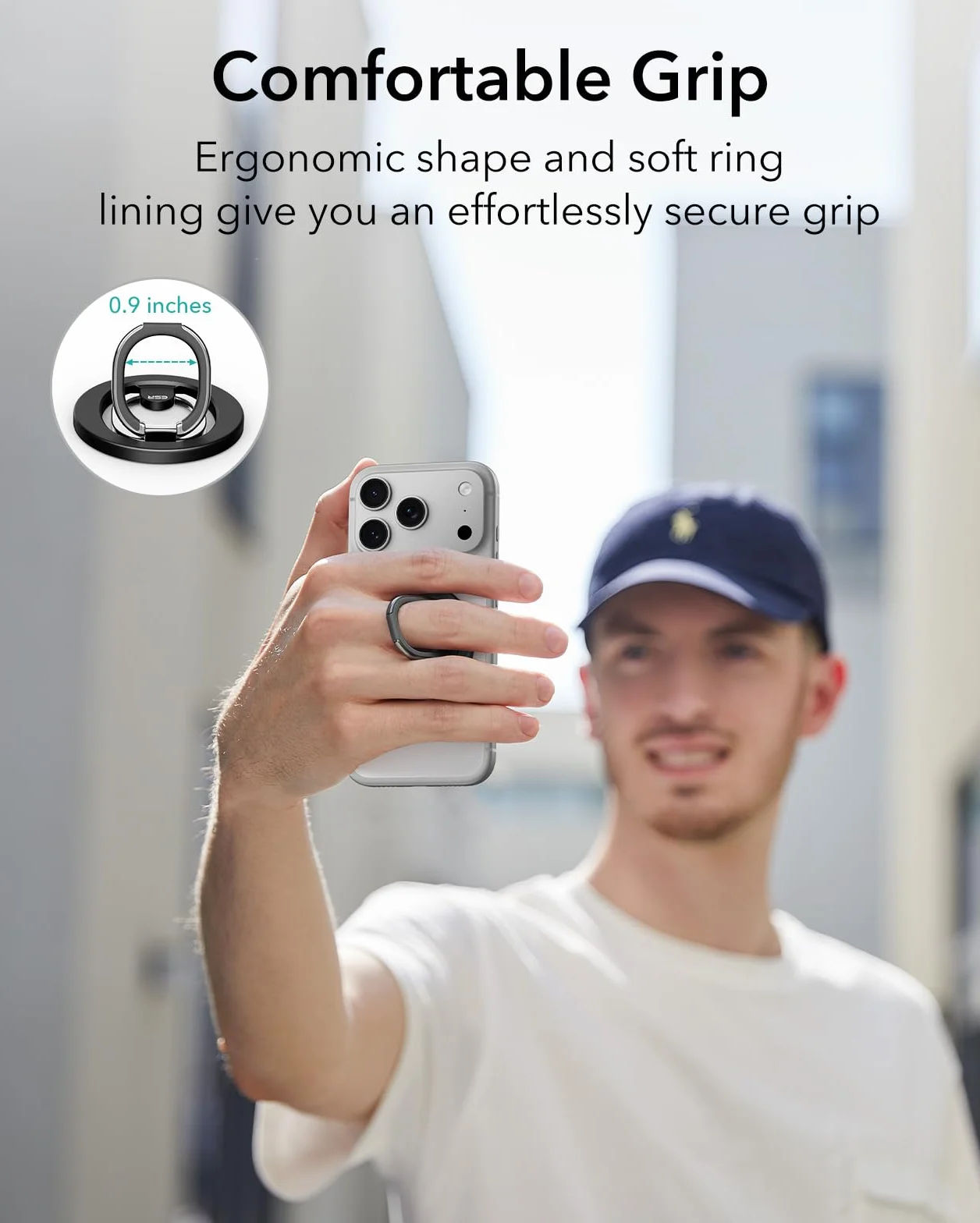 ESR MagSafe Ring Holder, podwójny pierścień magnetyczny uchwyt na telefon do wszystkich smartfonów, stop MagSafe stojak na telefon iPhone Air 17 Pro Max 16 15 14 Plus 13 12-7, Galaxy S25, Pixel 10 (2
