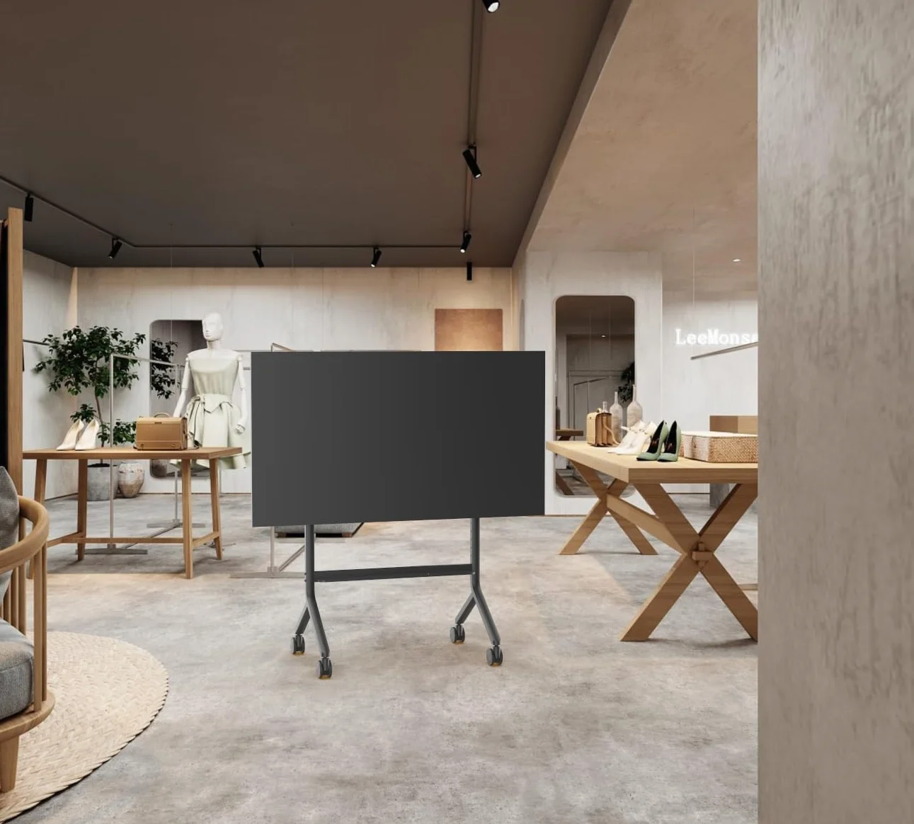 Mobilny stojak do Tablic multimedialnych, Monitorów interaktywnych oraz telewizorów LCD LED 65″ – 90″