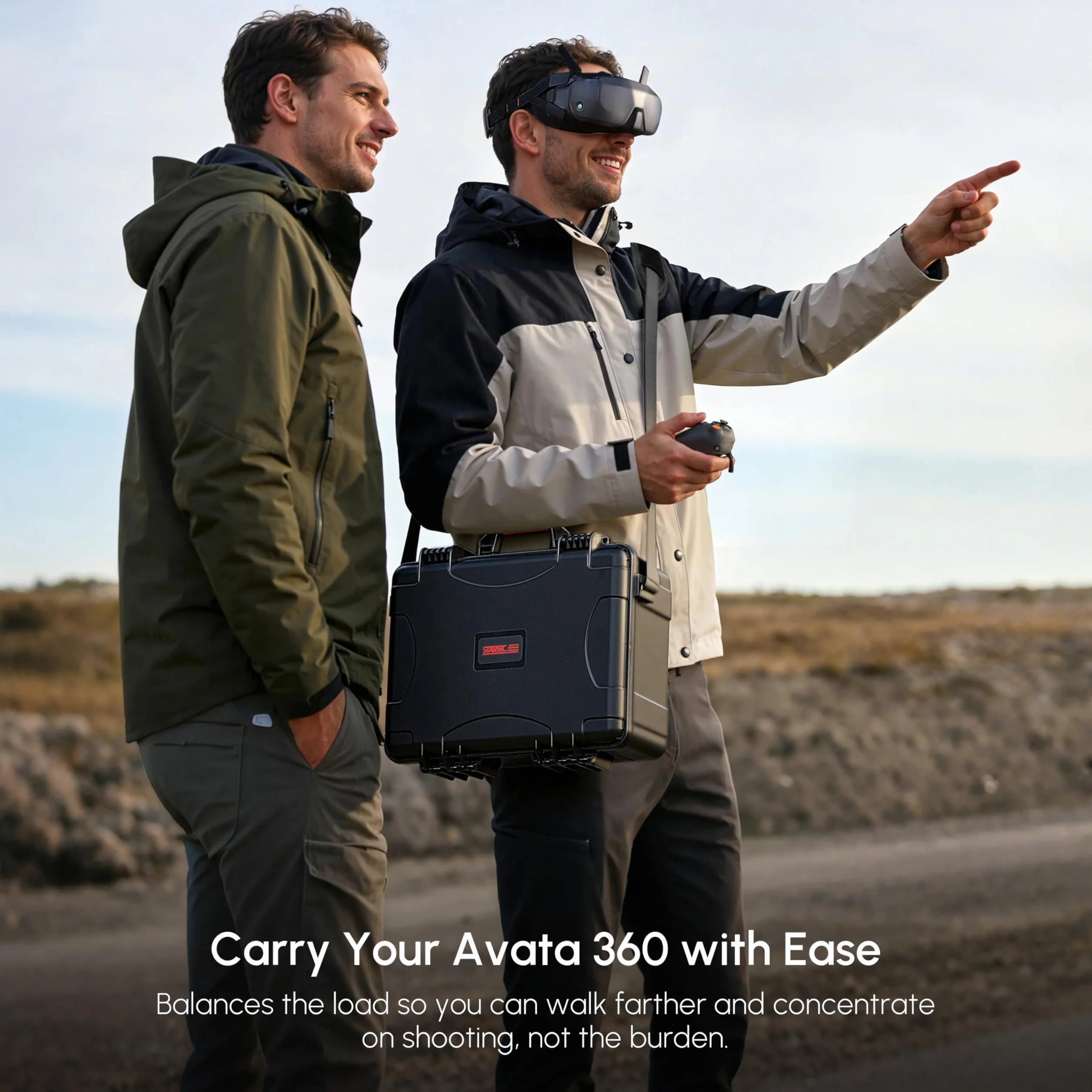 STARTRC Avata 360 walizka, wodoszczelna, twarda obudowa, torba do DJI Avata 360 Fly More Combo, akcesoria do kontrolera DJI RC 2/RC Motion 3, gogli N3, 6 akumulatorów i ładowarki [tylko walizka]