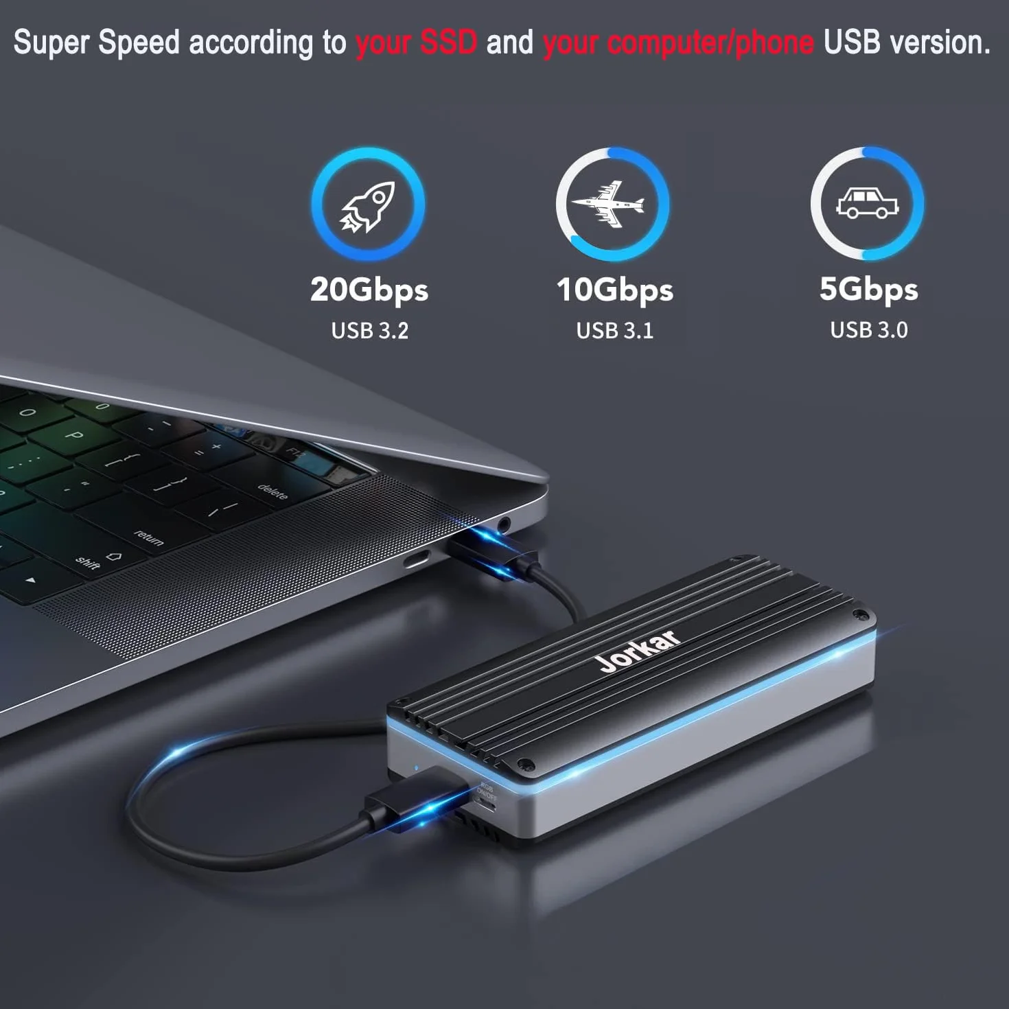 Zewnętrzna obudowa SSD USB-C 3.2 dla 12+16-pinowego MacBooka SSD, czytnik dysków twardych do A1466 A1465 A1502 A1398 SSD Mac Air/Pro mid 2013-2017, przenośna aluminiowa obudowa SSD ze