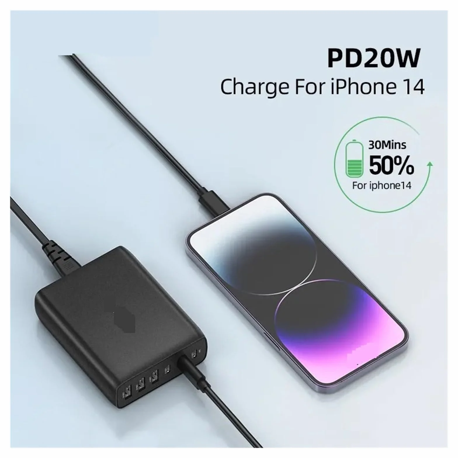 Ładowarka USB 100 W Typu C PD Szybkie Ładowanie Z Wieloma 6 Portami Stacja Ładująca Na Biurko MożLiwość Szybkiego łAdowania