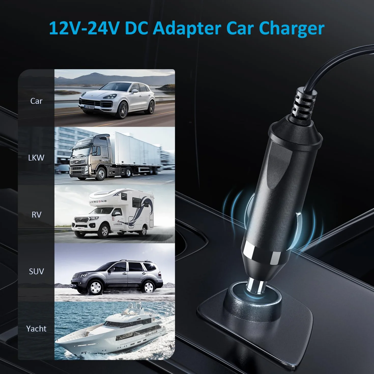 Zolt Ładowarka samochodowa USB C, 100 W, adapter 12-24 V DC do Lenovo Thinkpad HP Spectre Dell XPS Acer Asus Chromebook Samsung Macbook Pro Air Huawei Matebook