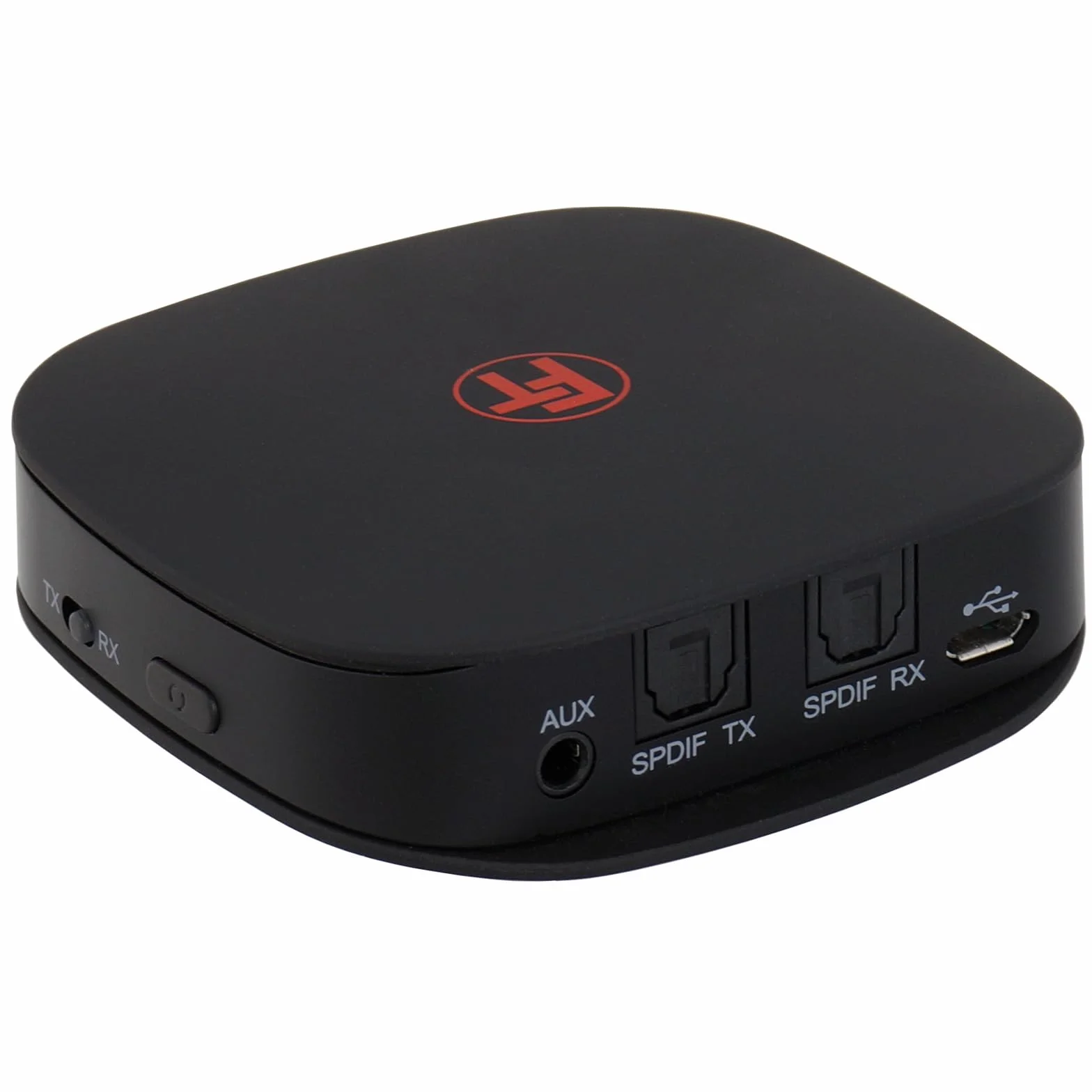 FeinTech Bluetooth 5.0 odbiornik audio aptX HD niskie opóźnienie Toslink SPDIF, czarny | wbudowany akumulator, AUX SPDIF Toslink