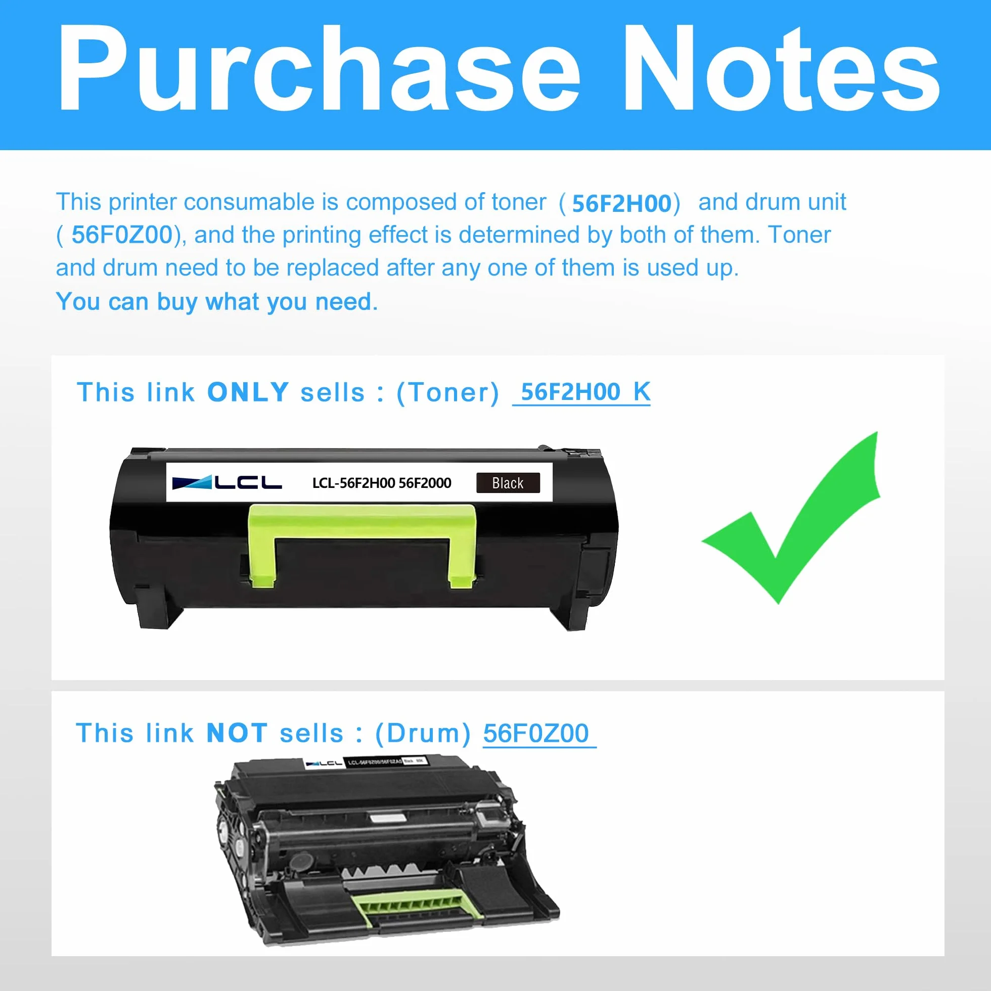 LCL Kaseta z tonerem 56F2H00 56F2000, czarna, zamiennik do Lexmark MS321 MS321dn MS421 MS421dn MS421dw, MS521, MS521dn, MS621dn, MS622, MS622de, MX321, MX321, MX321. 321adn MX321adw MX421 (1