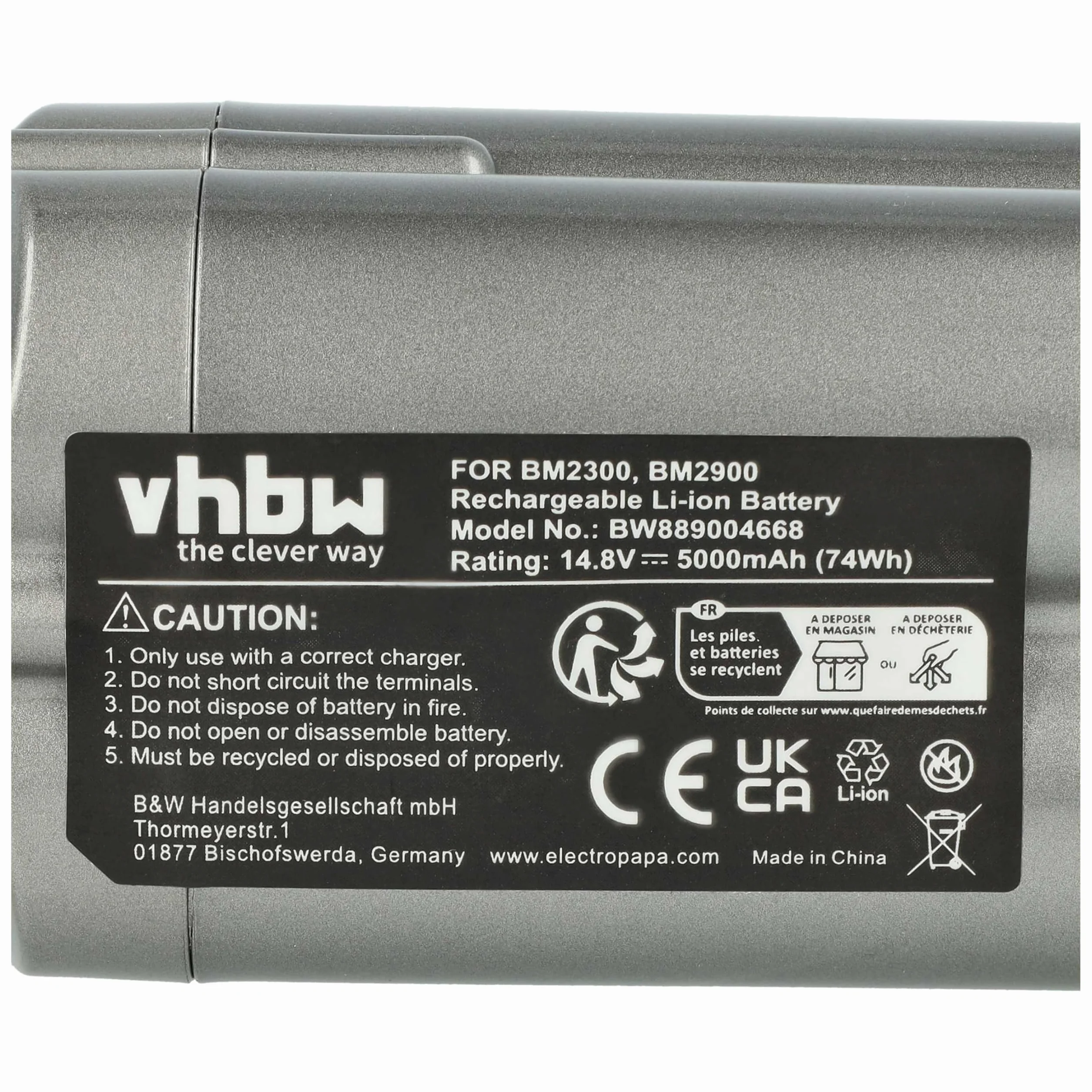 vhbw Ładowarka wraz z baterią (5000 mAh) kompatybilna z Daiwa Tanacom 500, 750, Hyper 500FE, Bull 750, 1000 akumulatorów litowo-jonowych