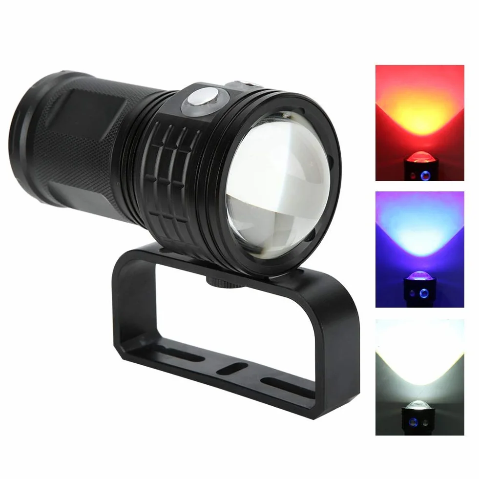 Qinlorgo Underwater Lights QX3 10800LM wodoszczelna latarka LED COB Underwater 80 m fotografia wideo Diving Fill Light Torch (czarna)