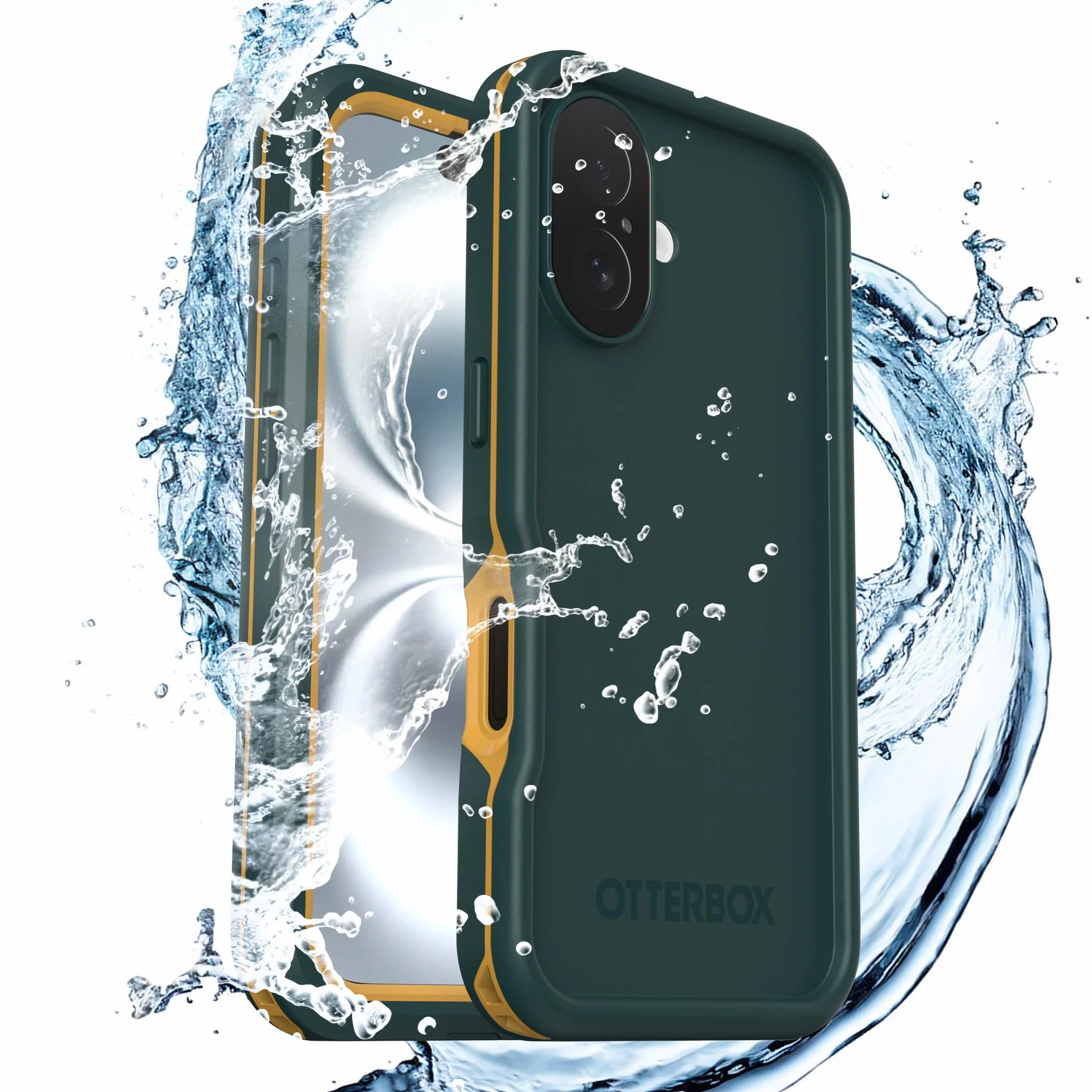 OtterBox Frē Series MagSafe Etui do iPhone 16, Wodoodporne (IP68), Etui z Wbudowanym Zabezpieczeniem Ekranu, Przetestowane 5 Razy Zgodnie ze Standardami Wojskowymi, Zielone