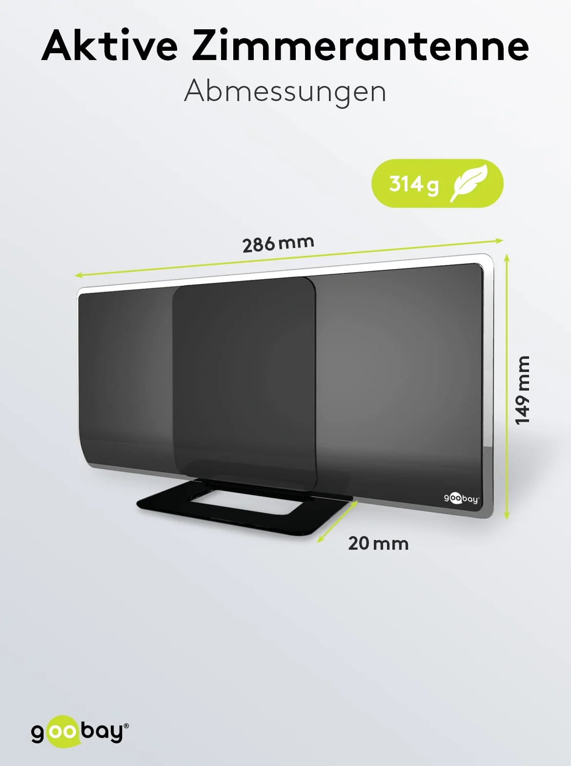 Goobay 67179 Aktywna antena pokojowa Full HD DVB-T z filtrem LTE/4G