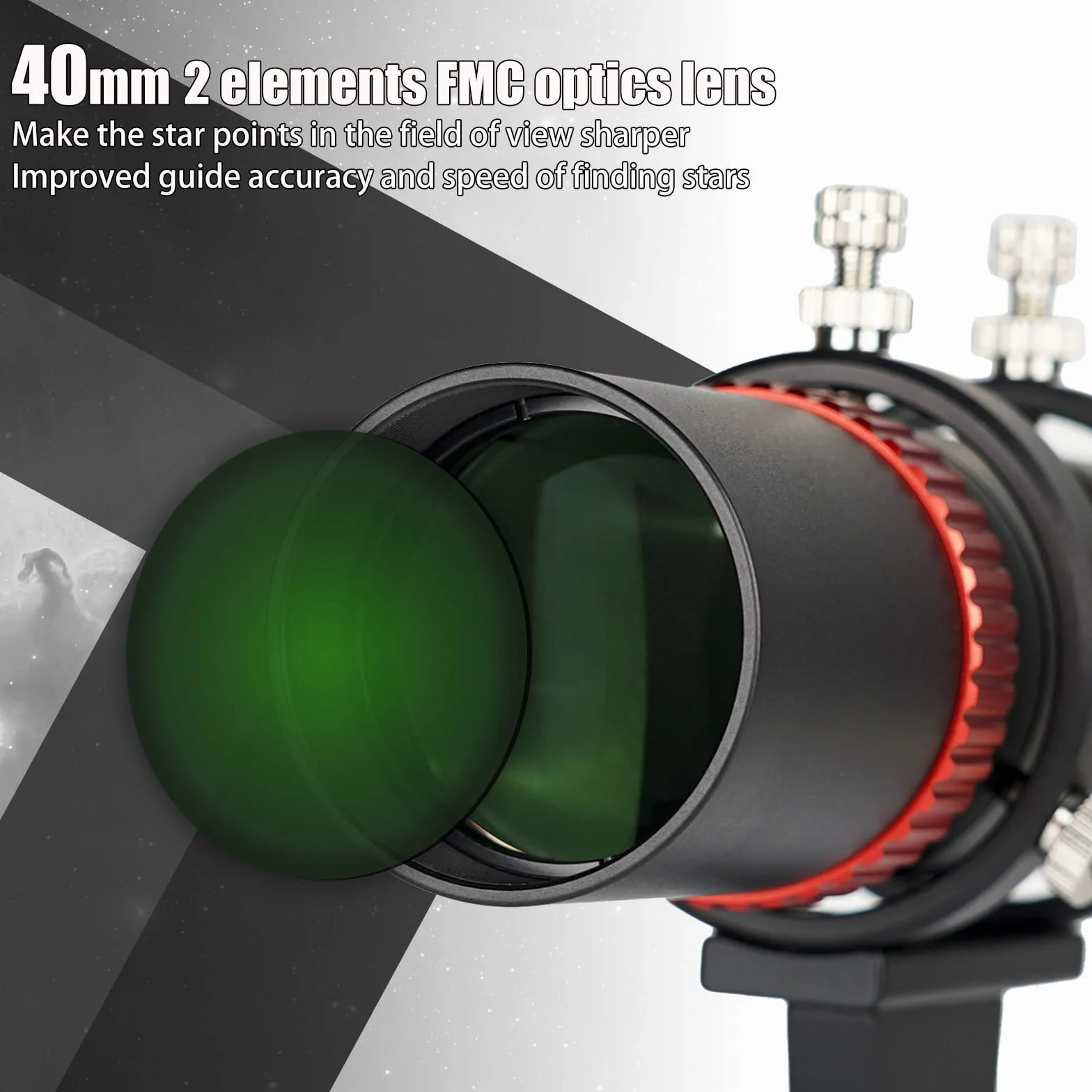Svbony SV165 Mini Guide Scope 40F4, 1,25 Cala Powłoka FMC | ze Spiralnym Focuser Wyrównanie Współosiowe Regulowane, Obróbka CNC ze Stopu, Kompatybilny z ZWO QHY Auto Guide Camera