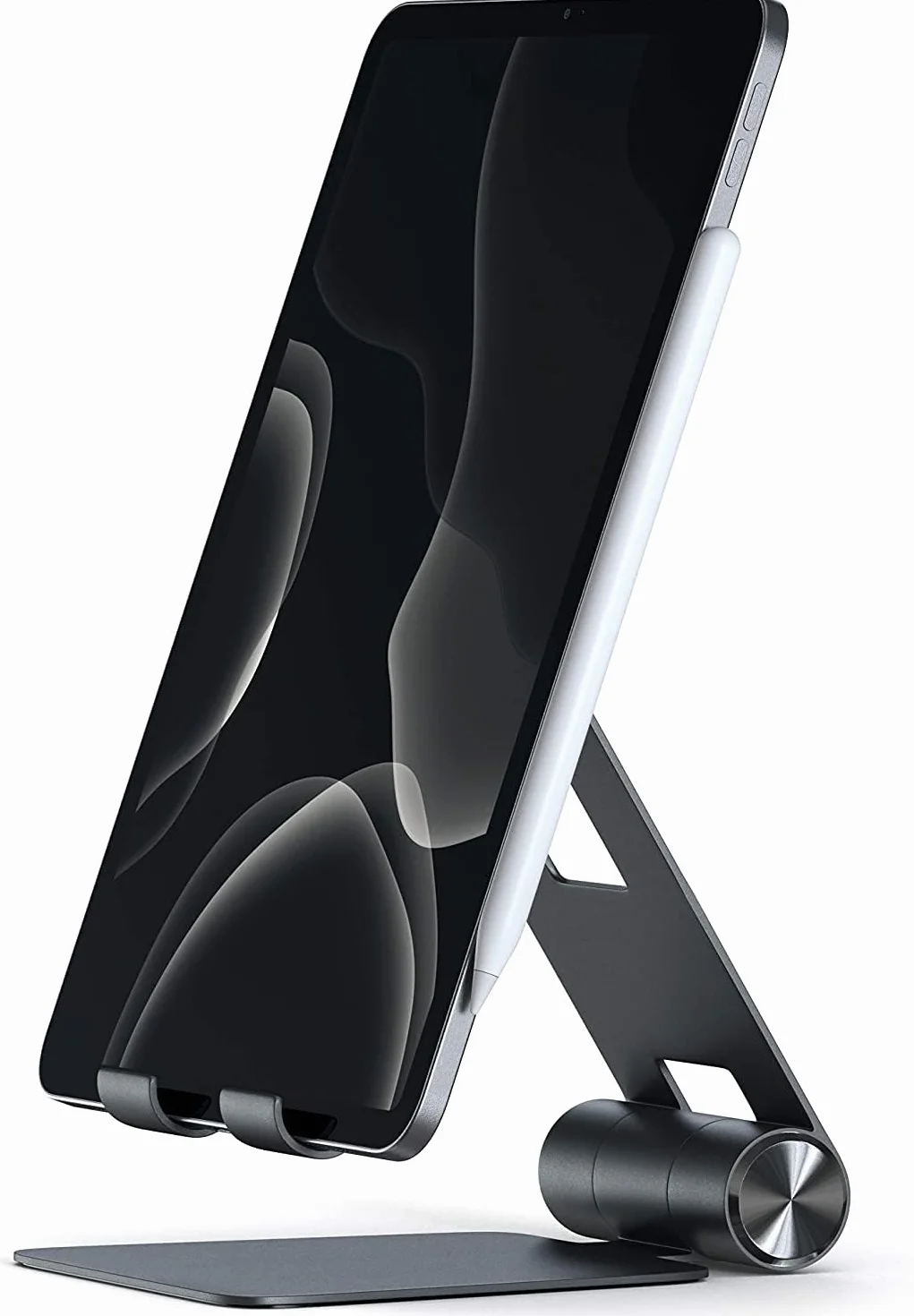SATECHI składana aluminiowa podstawka R1 pod tablet, czarna | Regulowana i antypoślizgowa, do tabletów i smartfonów do 13 cali