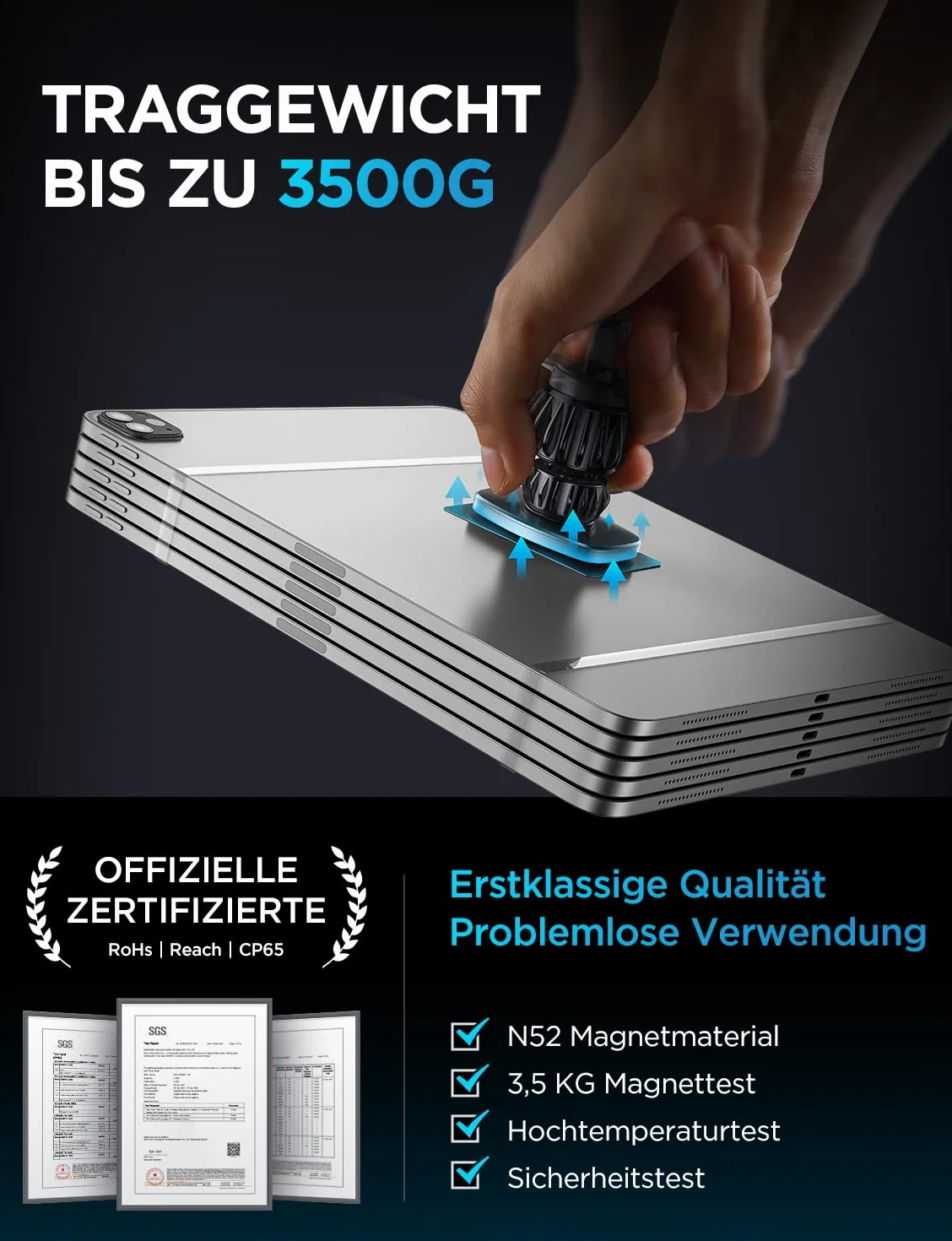 LISEN Magnetyczny uchwyt na telefon do samochodu - Ulepszony klips z 6 silnymi magnesami, przyjazny dla etui uchwyt na telefon samochodowy, do iPhone Galaxy S25 Ultra smartfonów, 4-6,7 cala