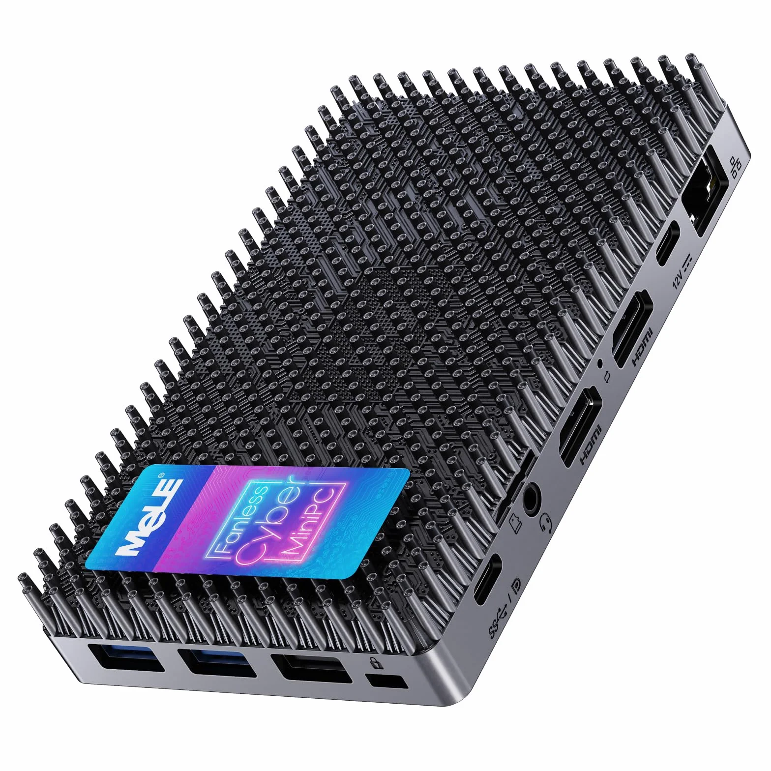 MeLE Cyber X1 Fanloze Mini-PC, N150 32GB 512GB, Dubbele HDMI, USBC Dispaly | N150 tot 3.6GHz, 32GB RAM, 512GB SSD, 4K dubbele HDMI display, USB-C PD3.0, for Home Offfice IoT,Astrophotograpghy
