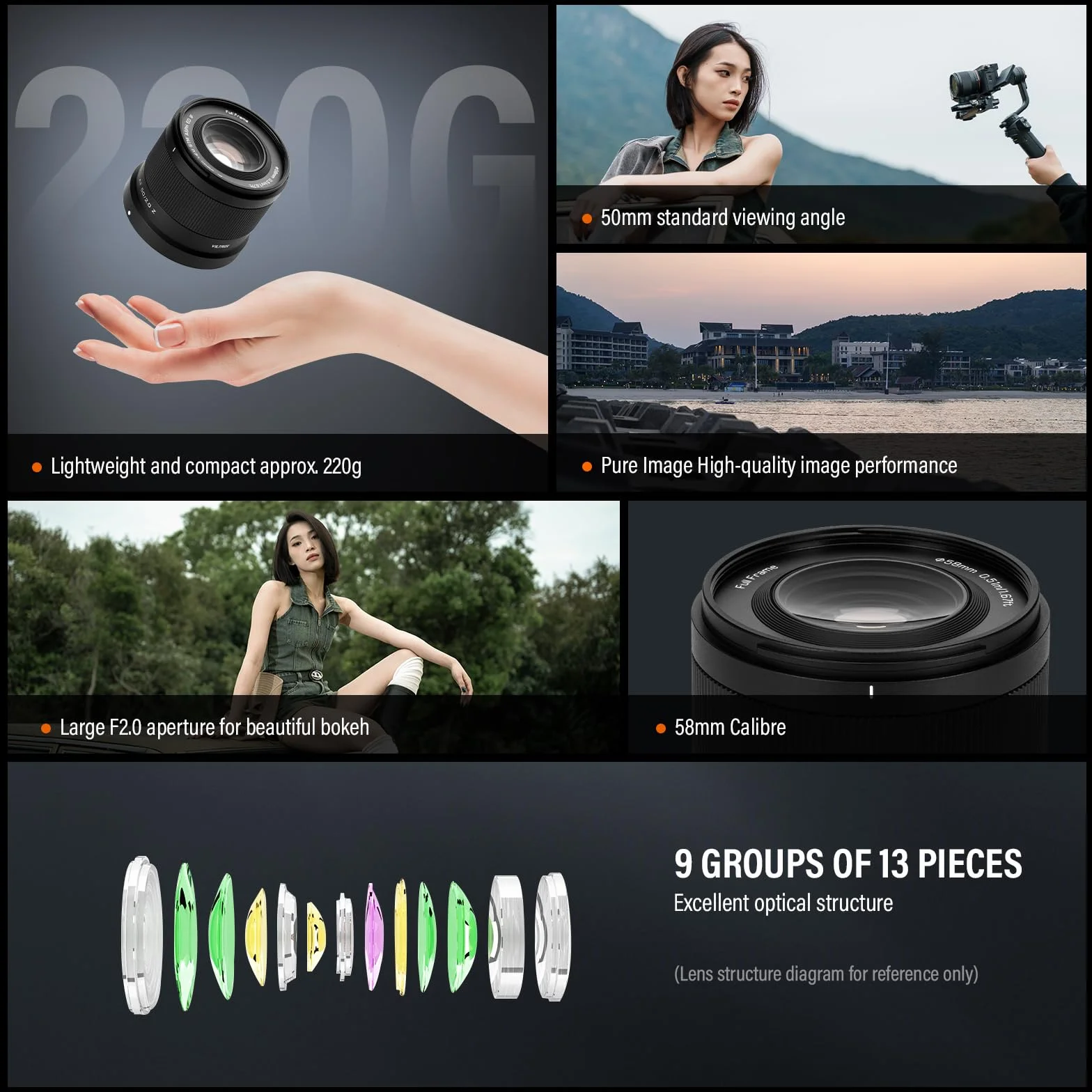 VILTROX 50 mm F2.0 Full-Frame STM autofokus obiektywy do aparatu for Nikon Z Mount, obiektyw aparatu, duża przysłona, kompatybilna z for Nikon Z9, Z8, Z7, Z6, Z5, Z50, Z30, ZFC